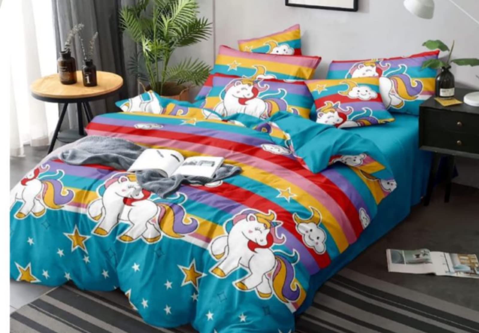 Riftree Microfibre Glace Cotton Digital Print Single Bed Reversible Ac Comforter Living Room/Kids Room (60 X 90 Inches)  Uc Mul