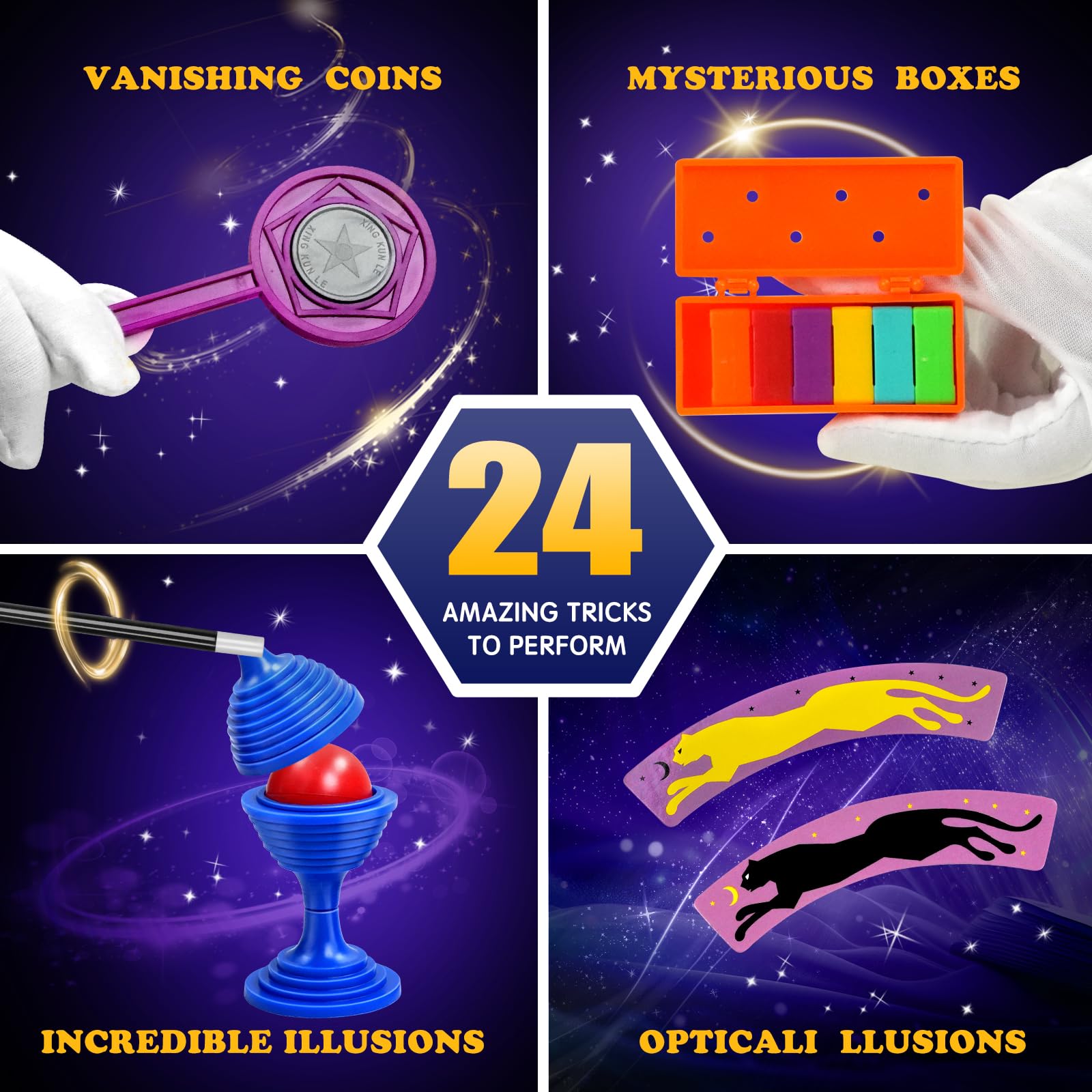 Advent Calendar 2025 Magic Set Tricks Toys for Kids to Perform with Video S-T-E-M Gifts for 8-12 Age Teen Boys and Girls Christm
