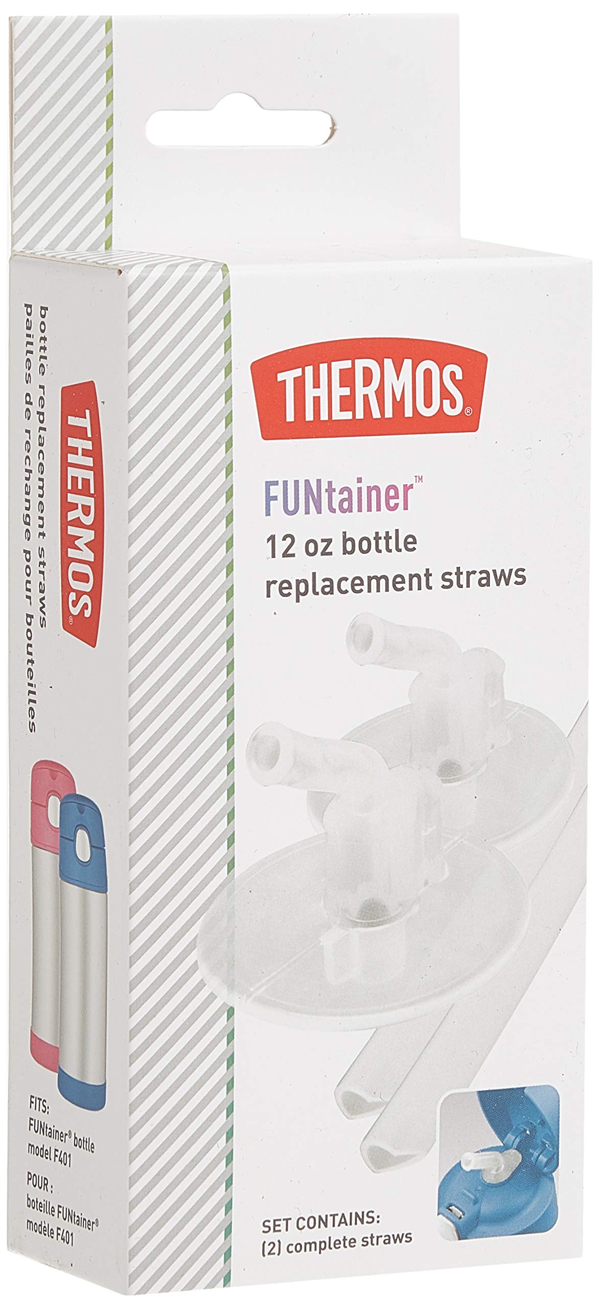Thermos Replacement Straws For 12 Ounce Funtainer Bottle, Clear, 1 Pack