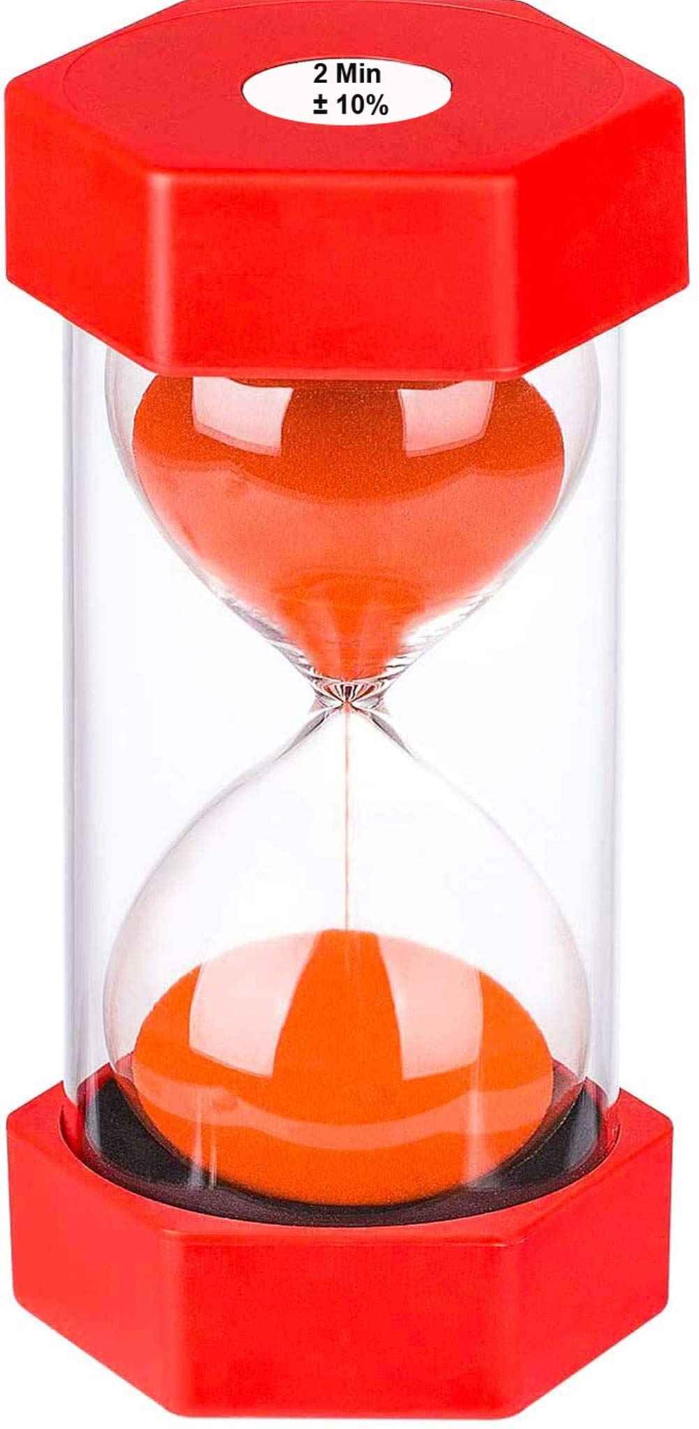 Suliao Sand Timer 2 Minute Hourglass: Colorful Plastic Sand Clock, Large Red Sand Watch, Reloj De Arena 2 Minuto, Unbreakable Sa