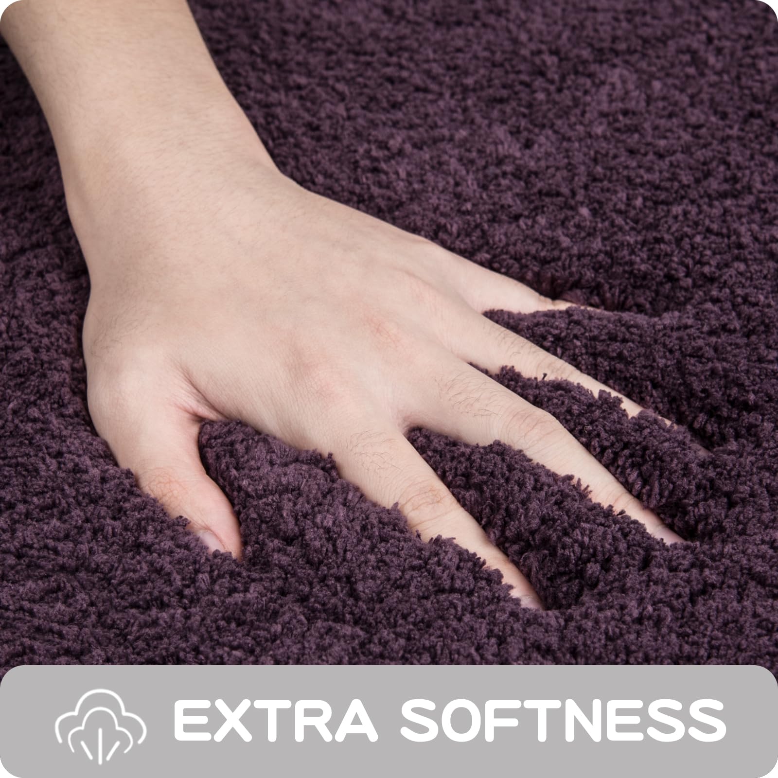 Purrugs Non-Slip Bathroom Rug 24'' X 60'' - Super Absorbent & Quick Dry Shaggy Microfiber Bath Mat, Machine Washable Plush Throw