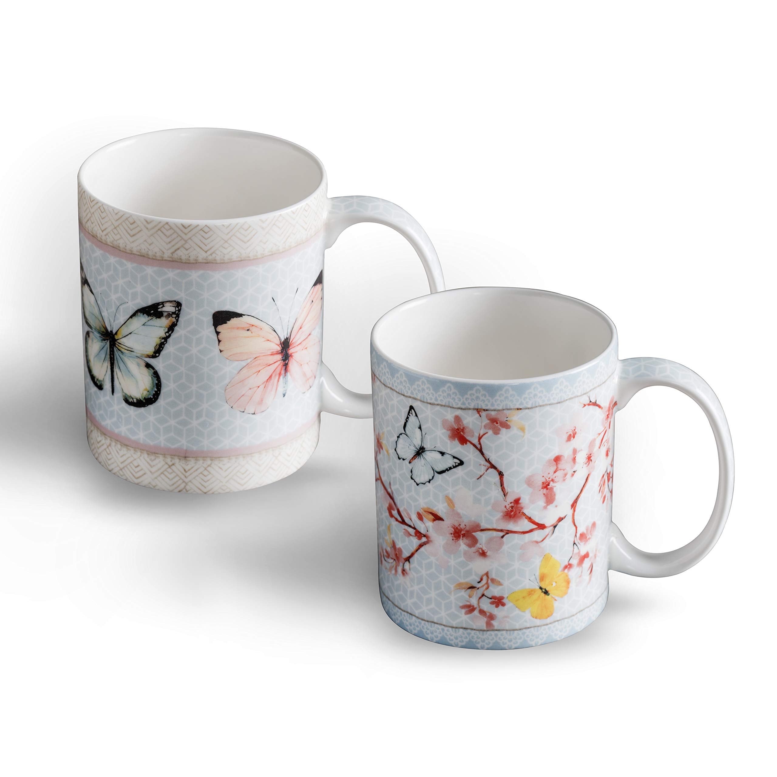 Maison D' Hermine Coffee Mug With Handles Fine Bone China Mug Pack Of Two For Hot Beverages - Coffee Cappuccino Latte Perfect Gi