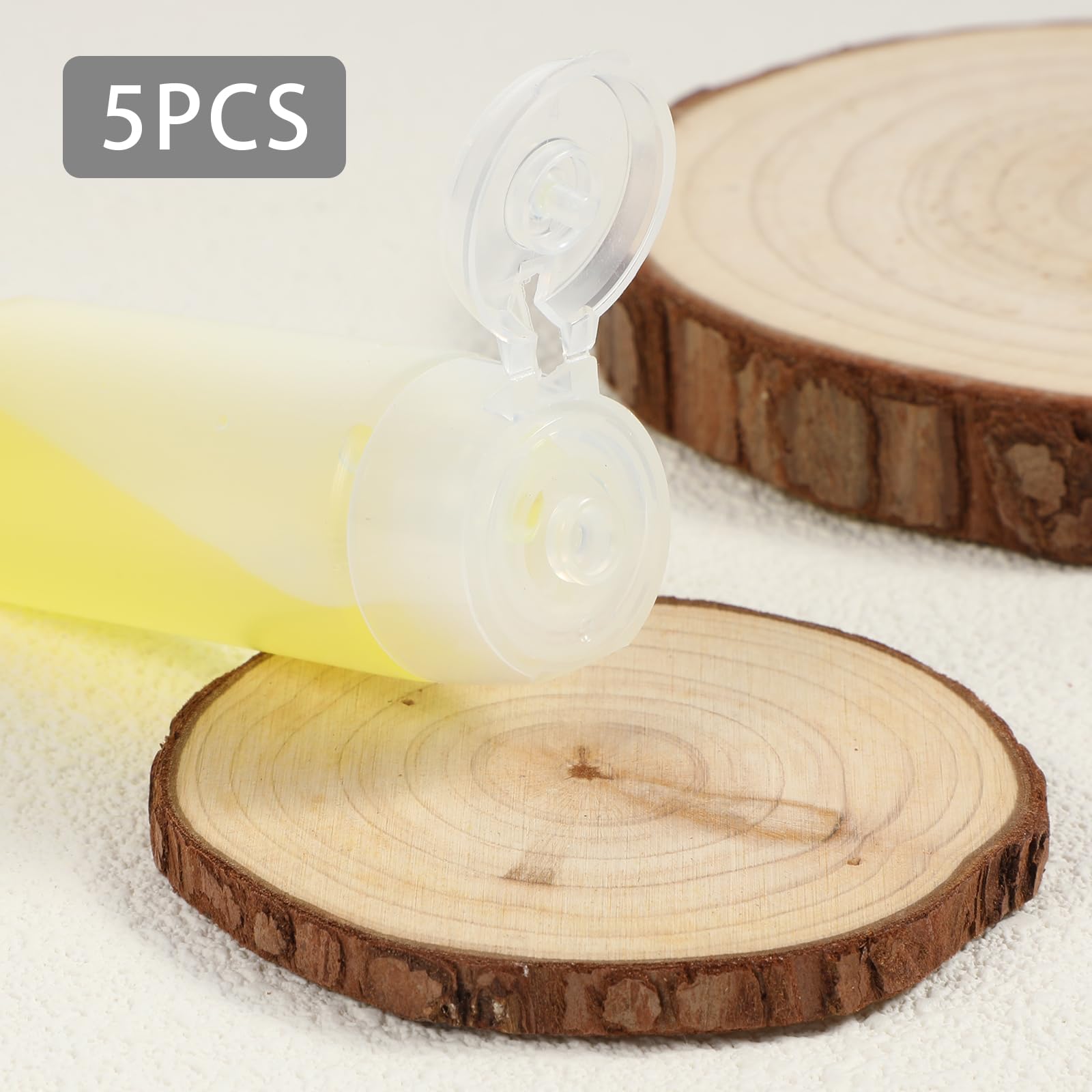 Bewudy 5 Pcs Travel Bottles, Refillable Toothpaste Tubes, Small Travel Squeeze Bottles, Refillable Makeup Foundation Container F