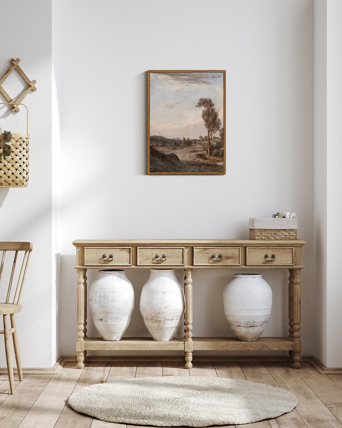 Insimsea Framed Wall Art For Living Room Classical Landscape Canvas Wall Decor Rustic Countryside Scenery Artworks Canvas Print