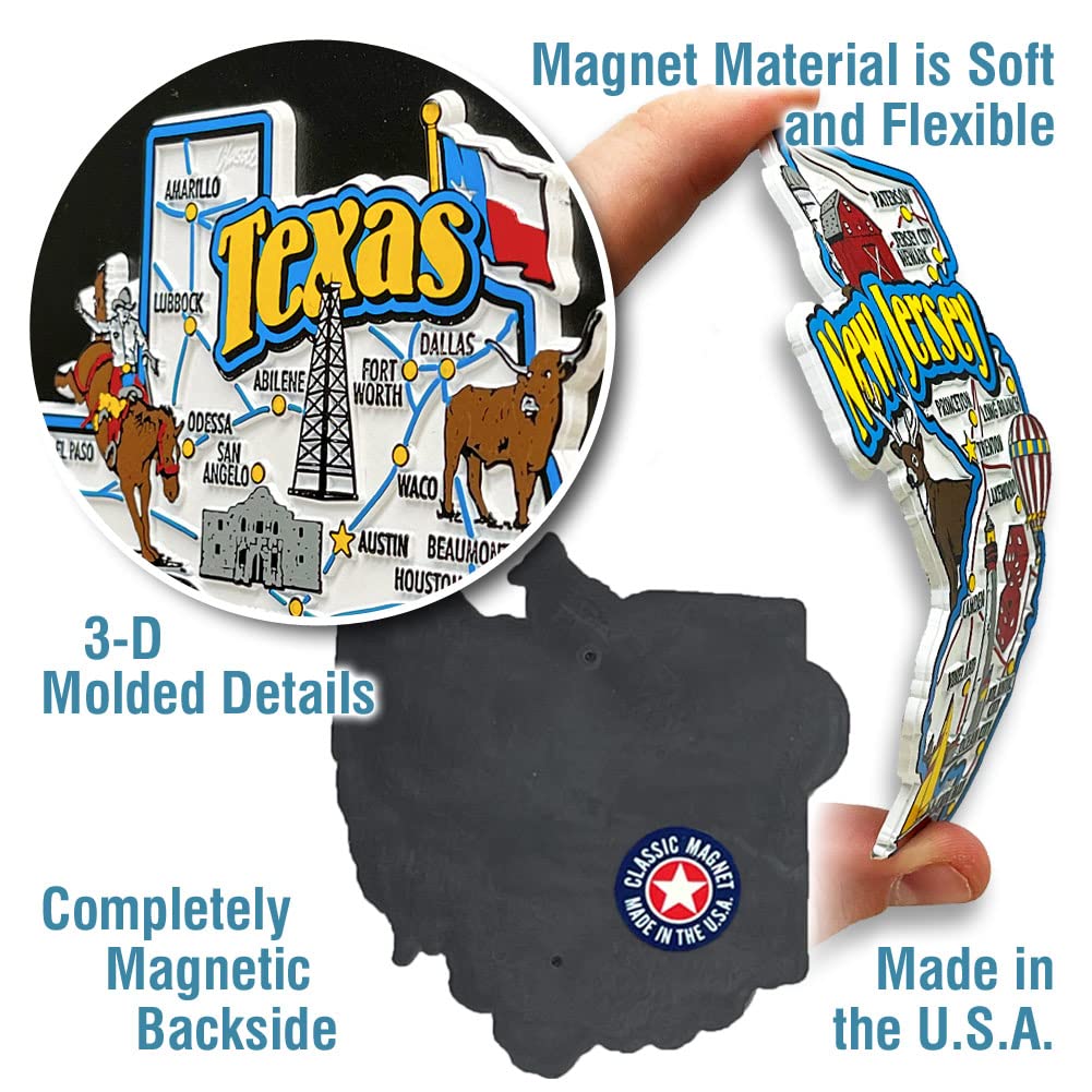 Washington, D.C. Jumbo Map Magnet By Classic Magnets, 3.6'' X 4.3'', Collectible Souvenirs Made In The Usa