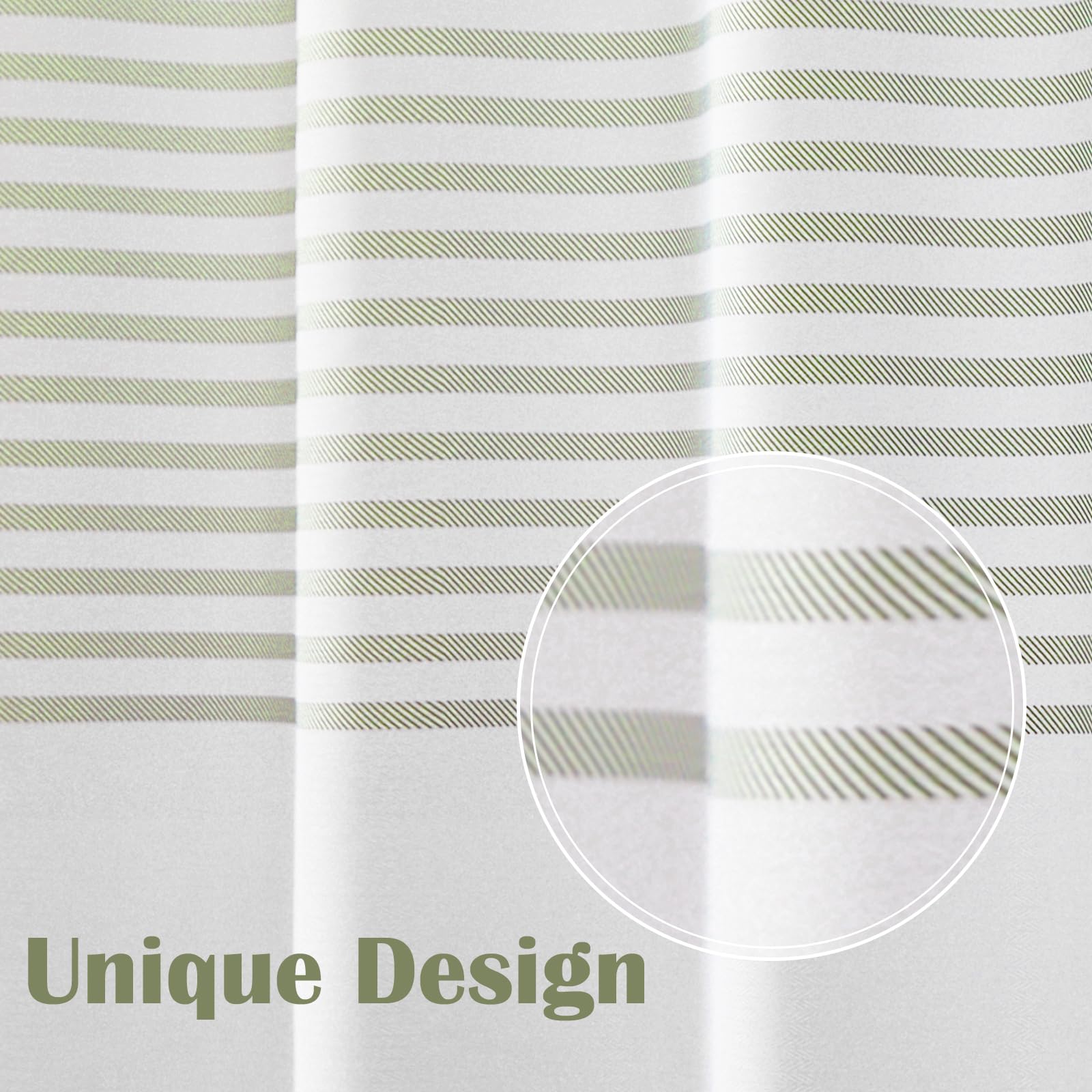 Jinchan Green And White Striped Shower Curtain Fabric Shower Curtain For Bathroom Modern Shower Curtain Spring Waterproof In Bat