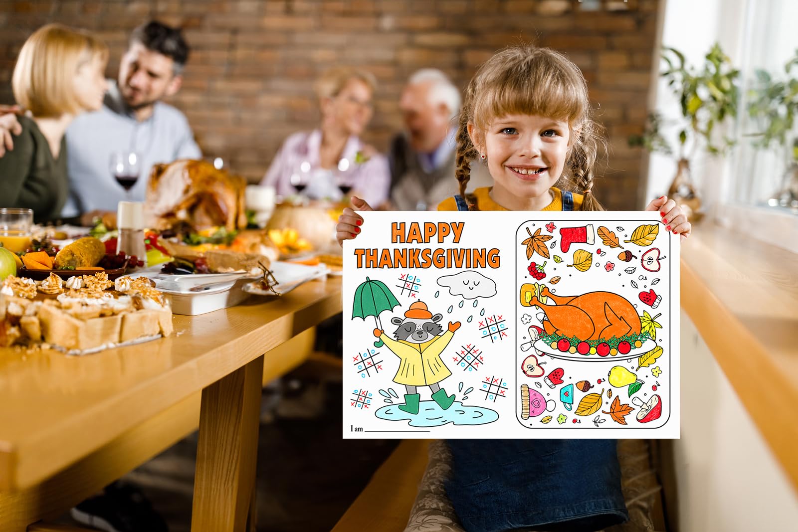 Whatsign Thanksgiving Placemats For Kids 12 Sheets Thanksgiving Coloring Paper Placemats Fall Thanksgiving Paper Table Mat For T