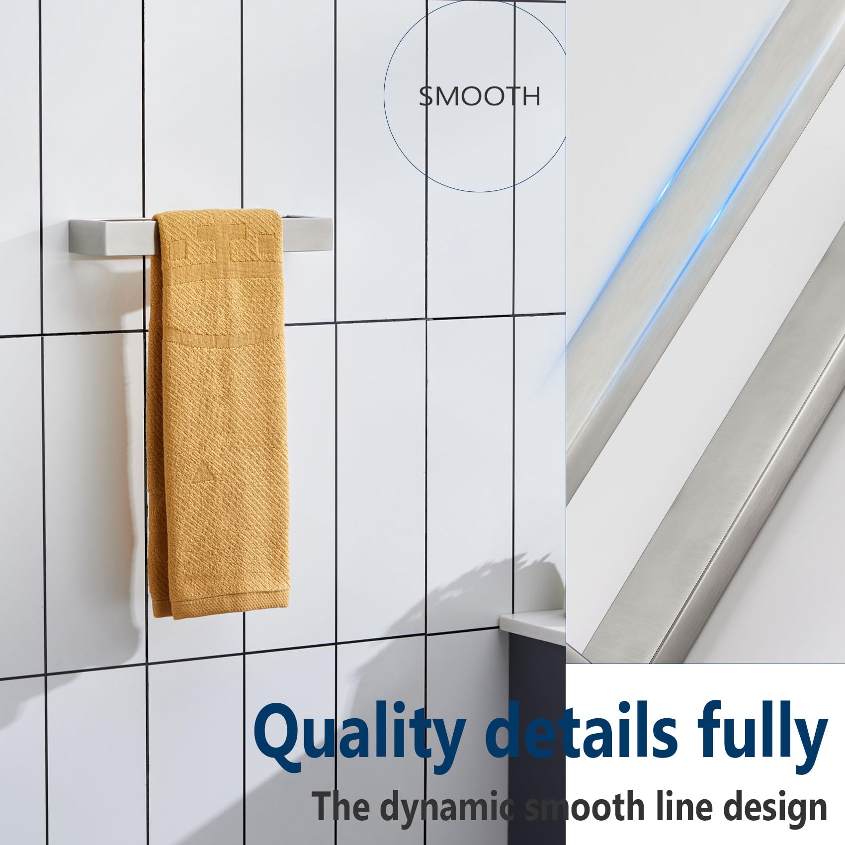 Kokosiri Towel Ring Brushed Nickel Hand Towel Hanger Holder 9-Inch Kitchen Rack Stainless Steel For Bathroom Hardware Wall Mount
