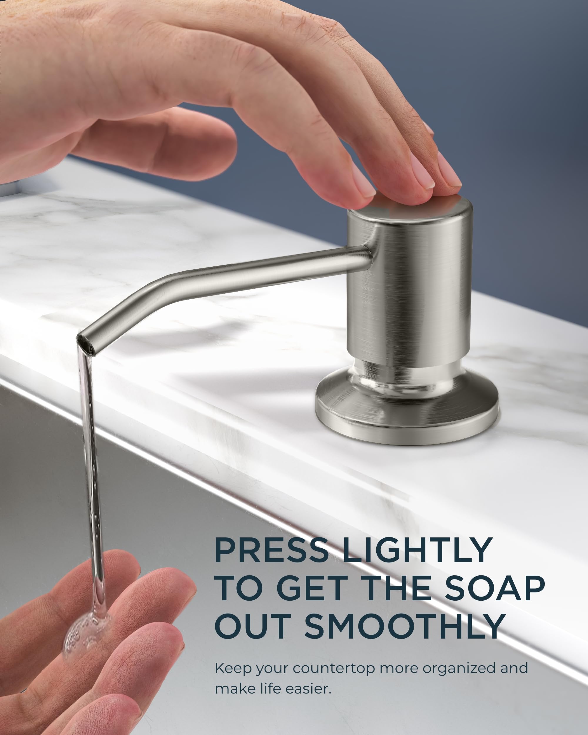 Forious Kitchen Faucet With Soap Dispenser, Brushed Nickel Kitchen Faucets With Pull Down Sprayer, Single Handle Kitchen Faucet