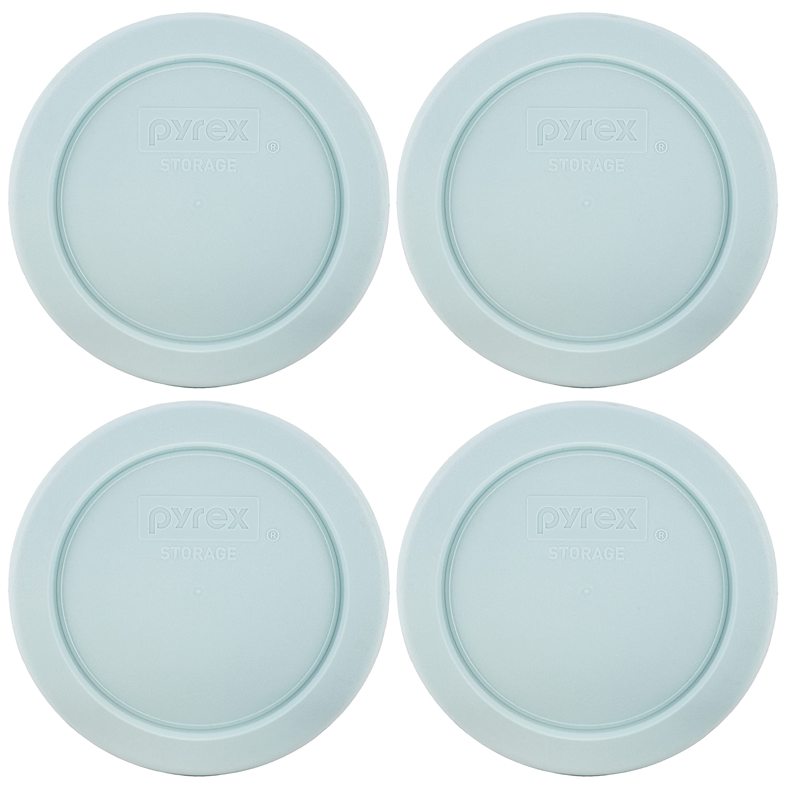 Pyrex 7202-Pc 1 Cup Muddy Aqua Blue Storage Replacement Lid - 4 Pack