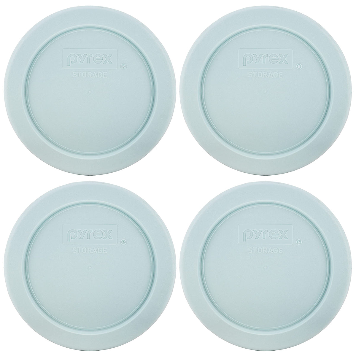 Pyrex 7202-Pc 1 Cup Muddy Aqua Blue Storage Replacement Lid - 4 Pack