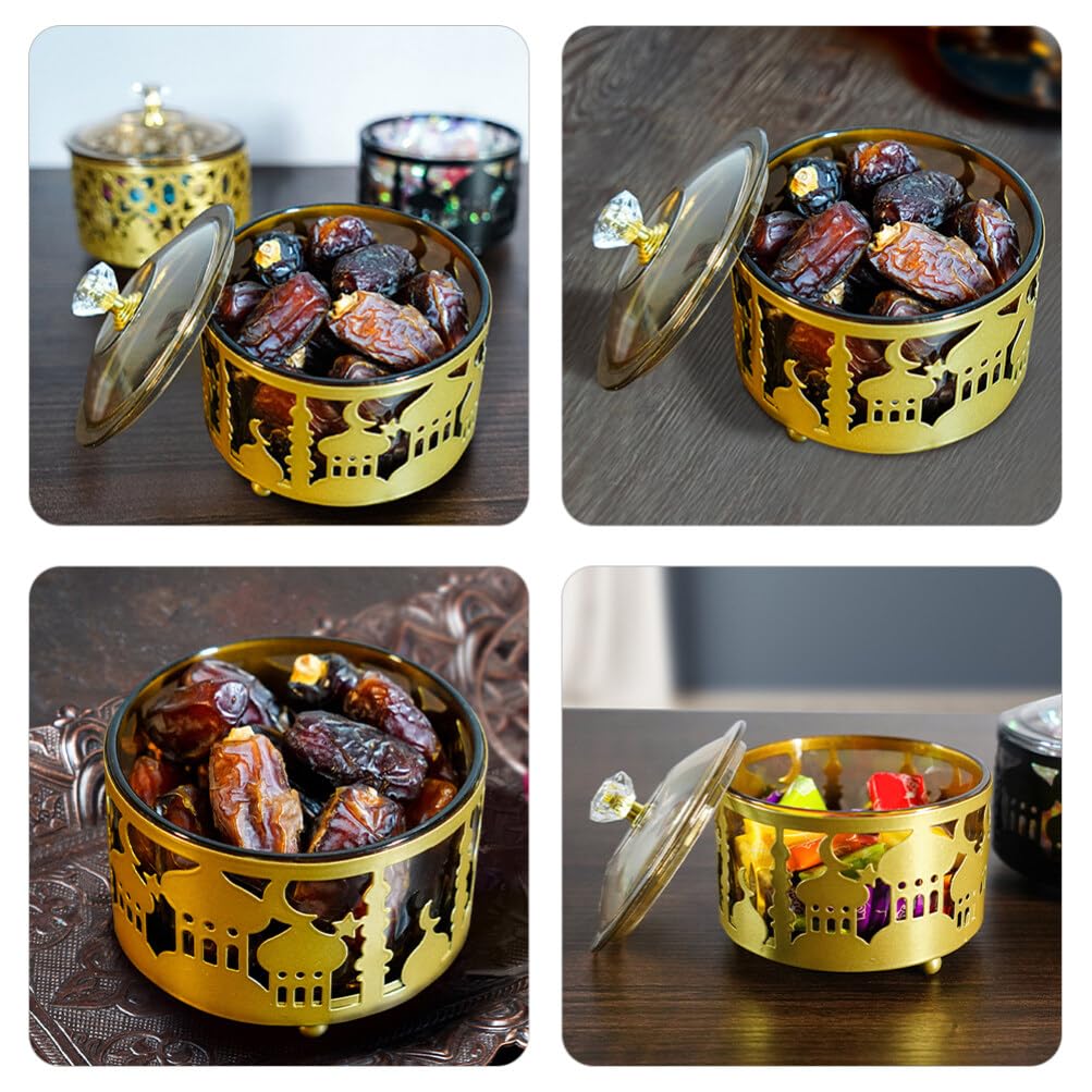 Exceart Ramadan Trays Eid Mubarak Plates With Lid Moon Ramadan Tray Ramadan Food Storage Container Ramadan Decorations Ramadan A