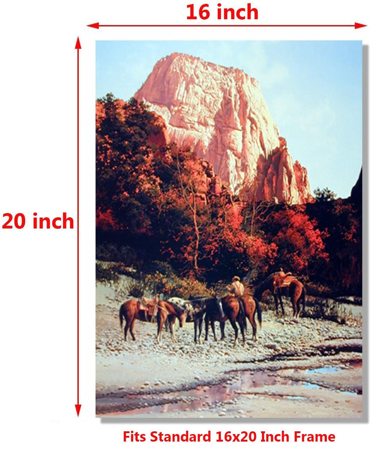 Western Cowboy Horses Bruce Cheever Mountain Wall Decor Art Print Poster (16x20)