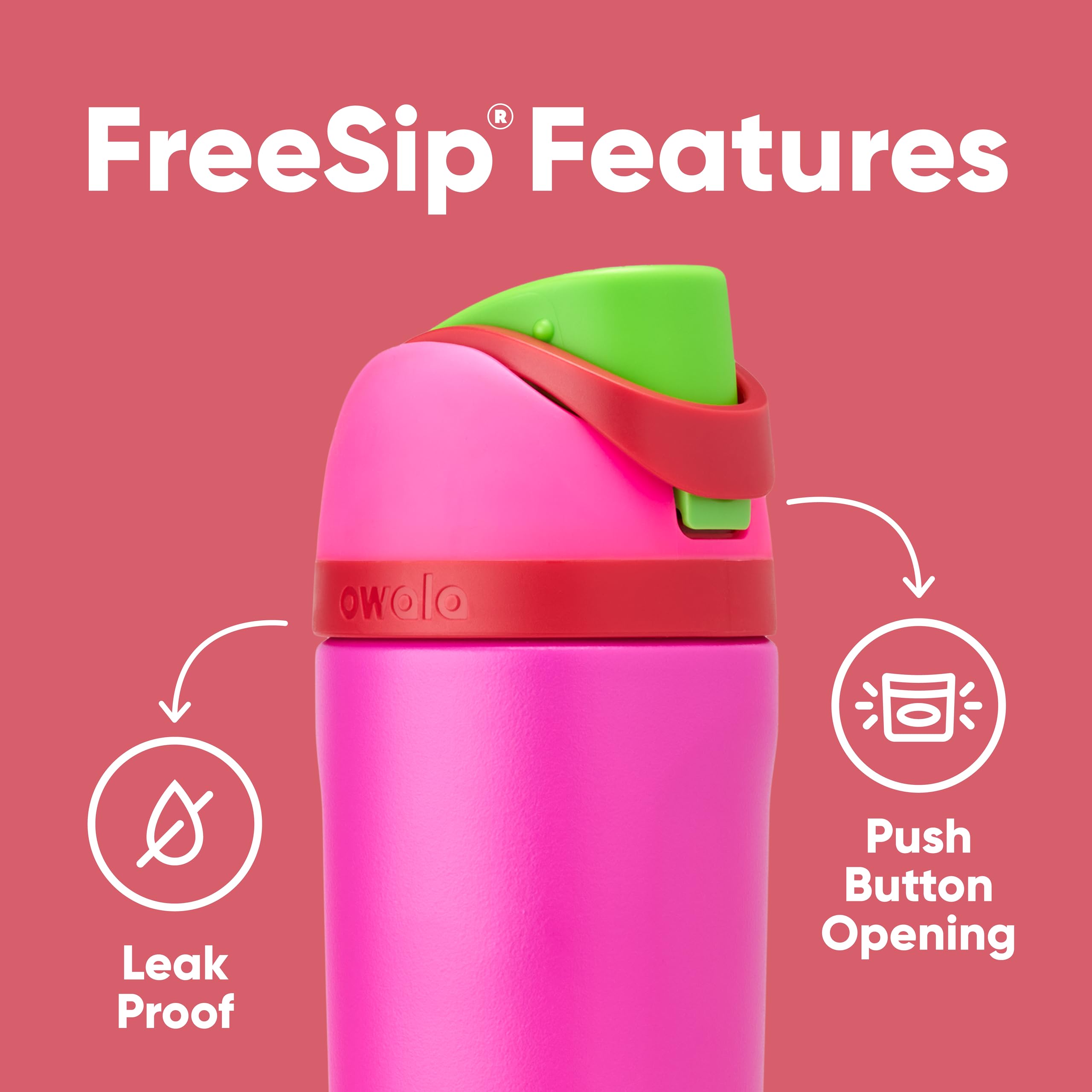 Owala Kids Freesip Insulated Stainless Steel Water Bottle With Straw For Sports, Travel, And School, Bpa-Free Sports Water Bottl