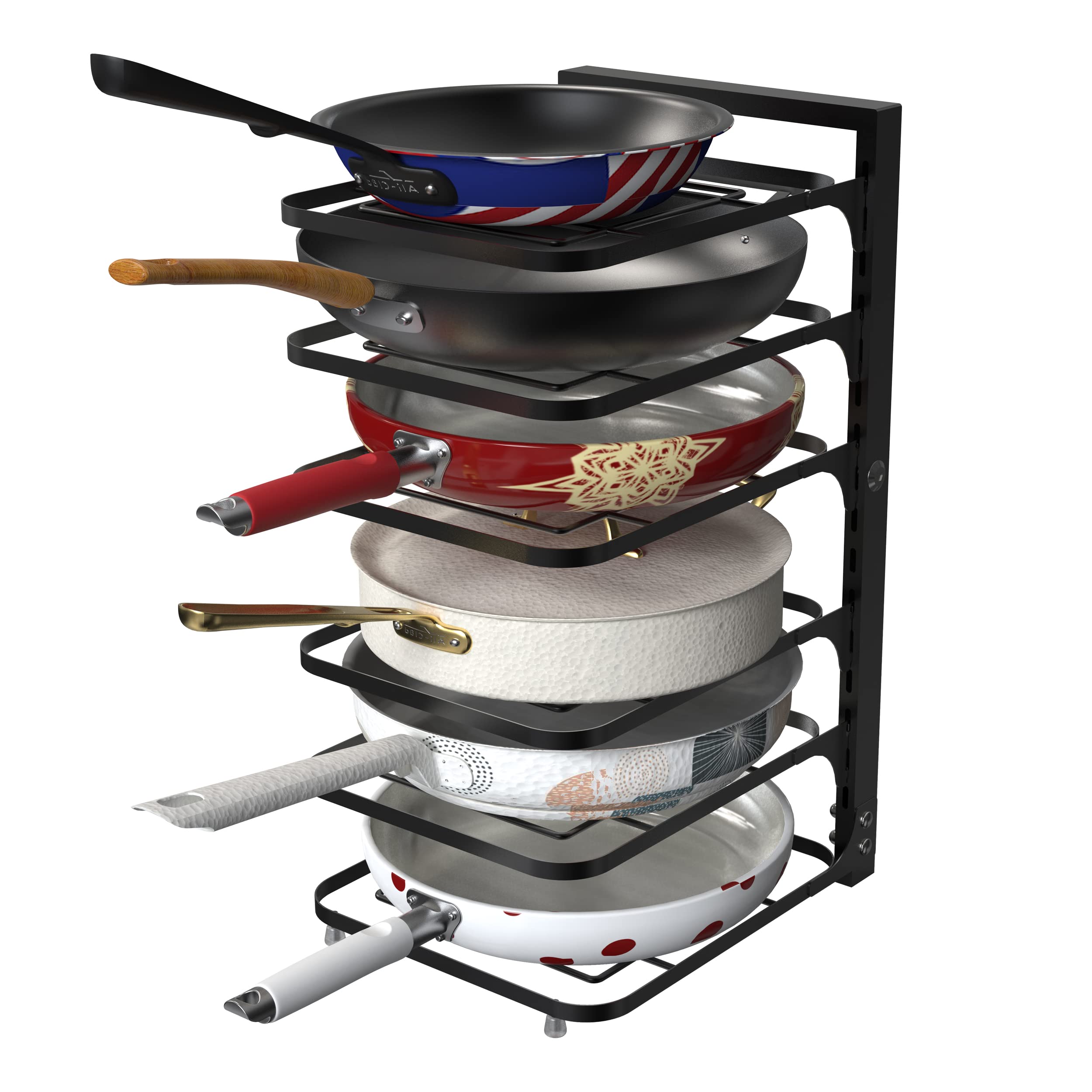 Supfirm 6-Tier Multifunctional Adjustable Pan & Pot Rack For Cabinet, Countertop Organizer, Pot Organizer For Kitchen Organizati