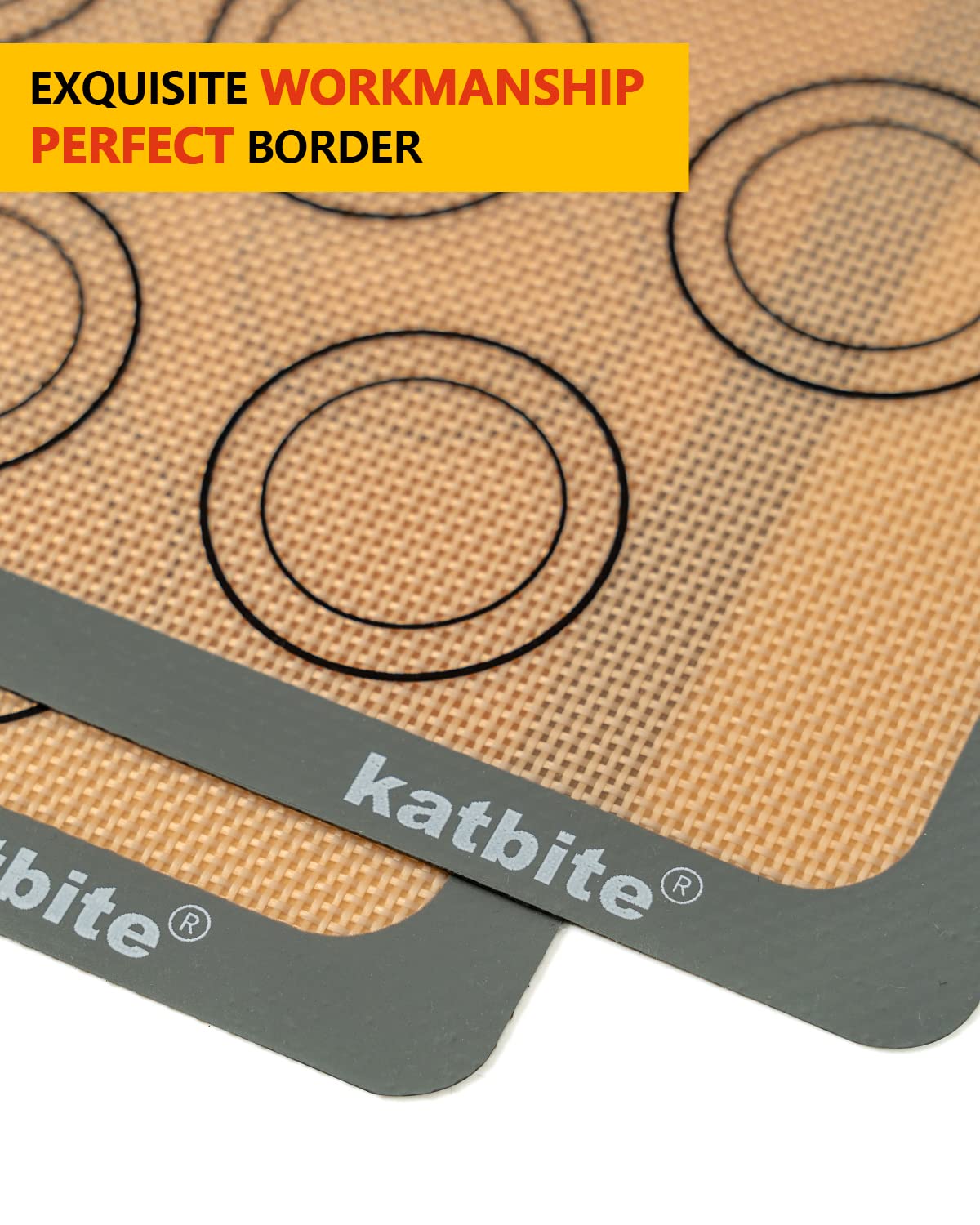 Macaron Silicone Baking Mats, Katbite Silicone Macaroons Baking Mat Set Of 2 Half Sheet (11 5/8'' X 16 1/2'') Reusable & Nonstic