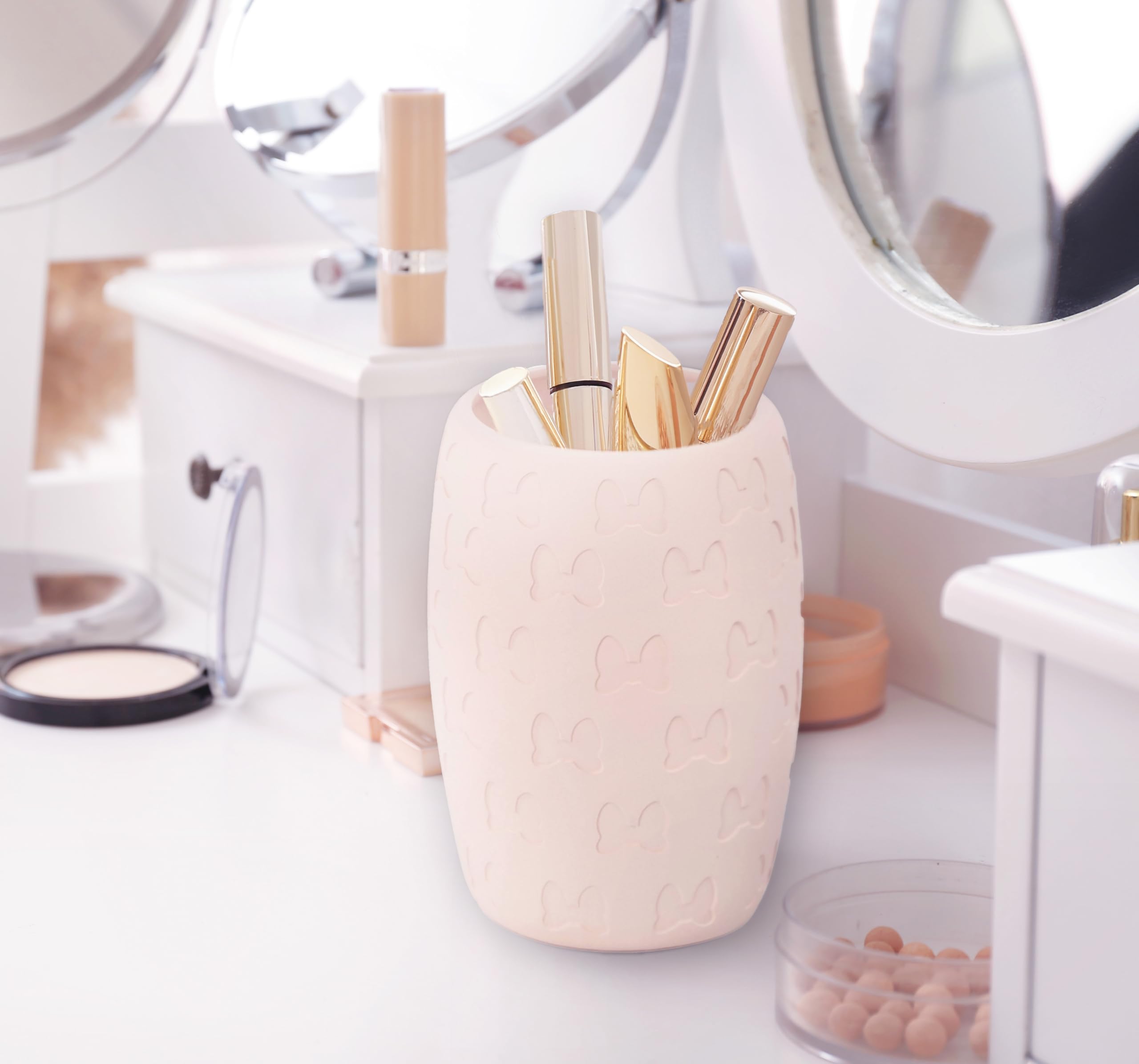 Disney Minnie Mouse Bathroom Tumbler - Pink Resin Toothbrush/Pen Holder - Bathroom D  Cor