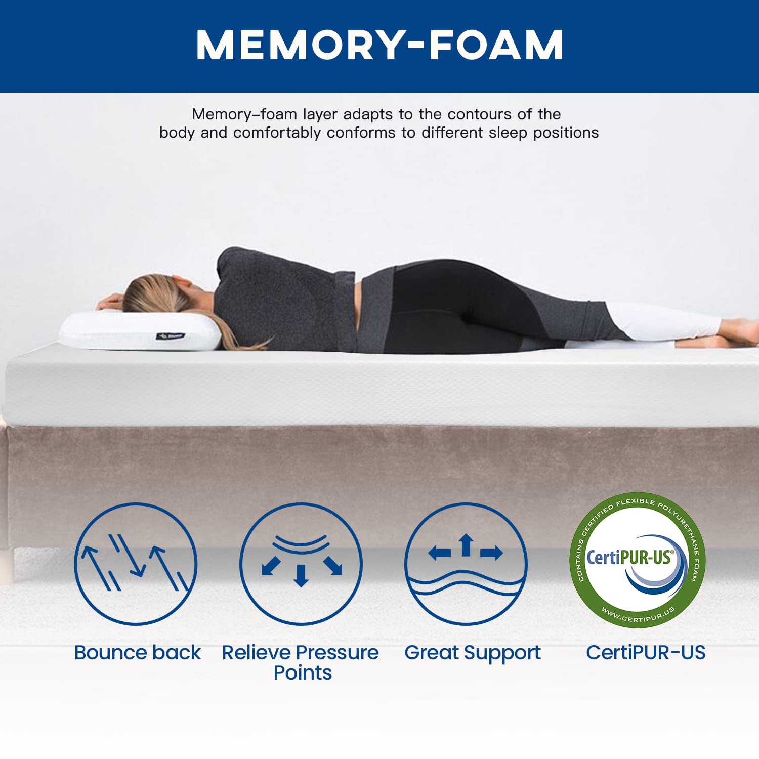 12 inch Gel Memory Foam Mattress Medium Firm Mattresses for Cool Sleep Relieving Pressure Relief CertiPUR-US Certified Mattress in a Box (Queen)