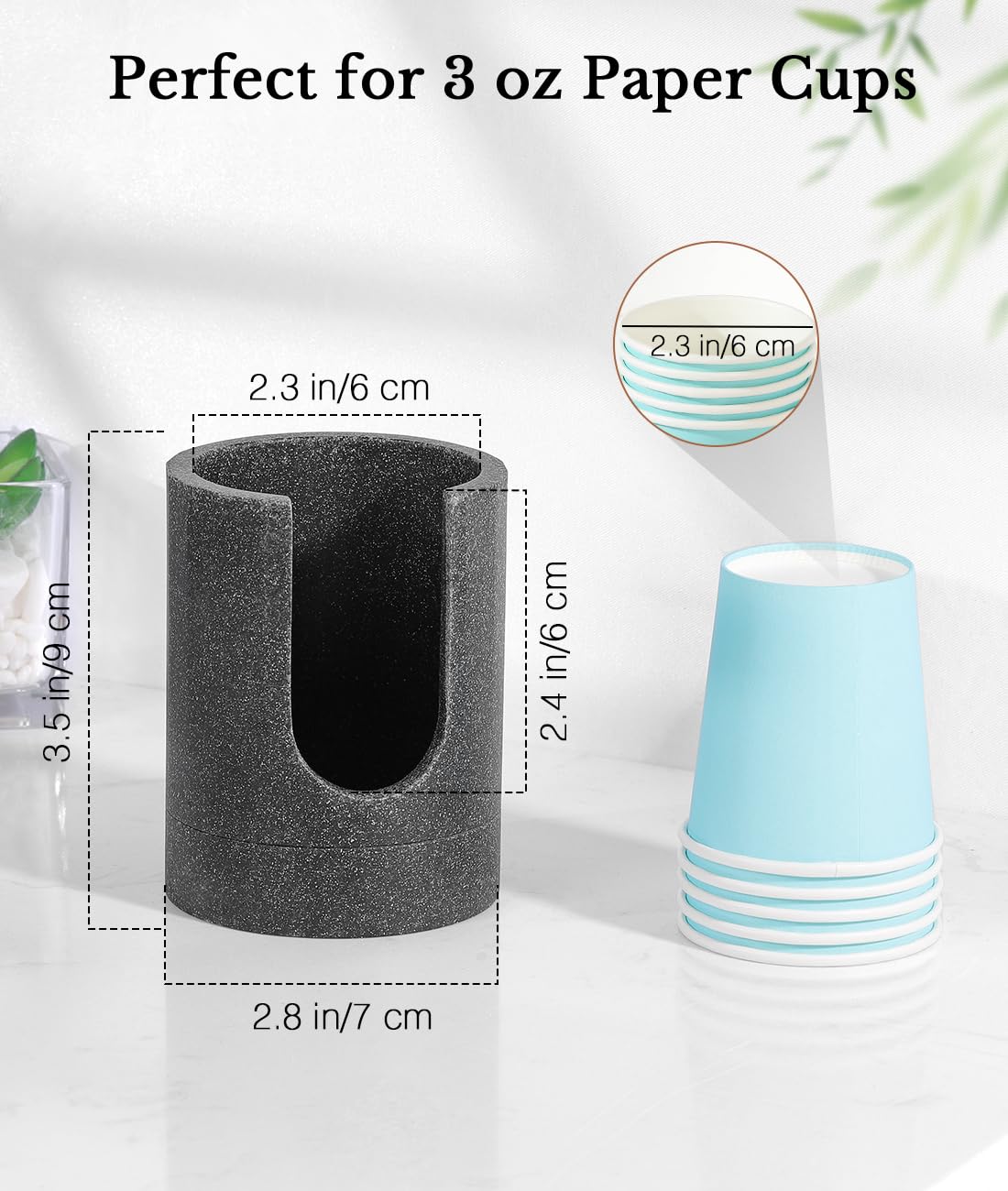 Luxspire Bathroom Cup Dispenser, 3Oz Dixie Cup Dispenser, Resin Dixie Cup Holder, Disposable Paper Cup Holder For Bathroom, Cott