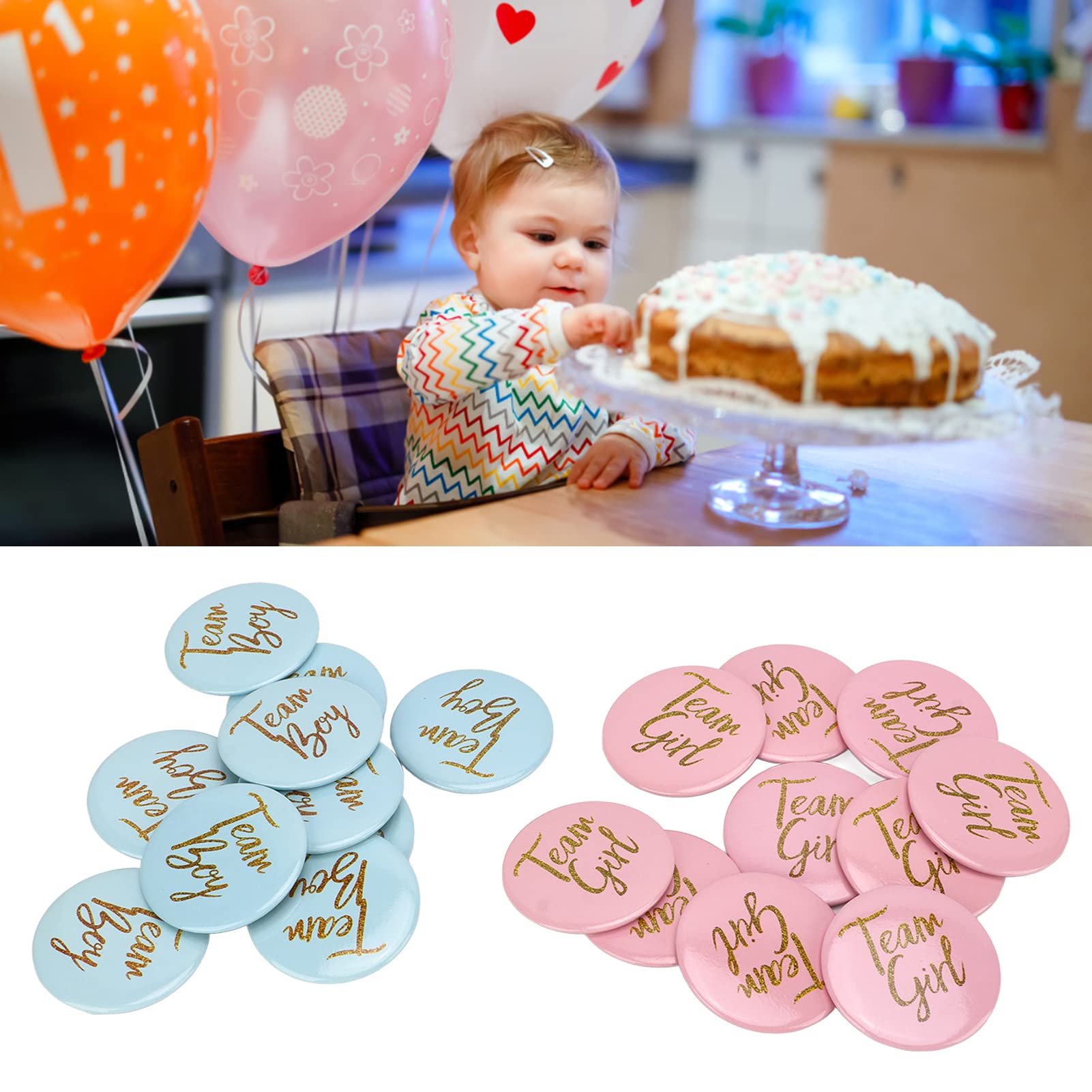 60Pcs Gender Reveal Pins Baby Shower Buttons Team Boy And Team Girl Button Blue Button Pin For Baby Shower Party Supplies