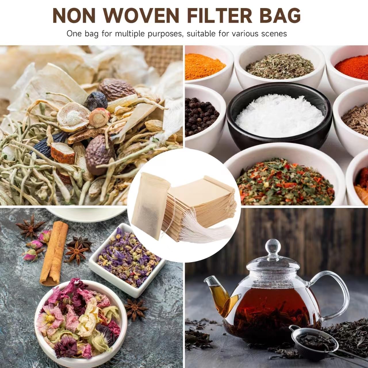 Gokyvei 200Pcs Tea Filter Bags, Disposable Tea Filter Bags For Loose Leaf Tea From Safe Natural Materials, Empty Tea Bags Suitab