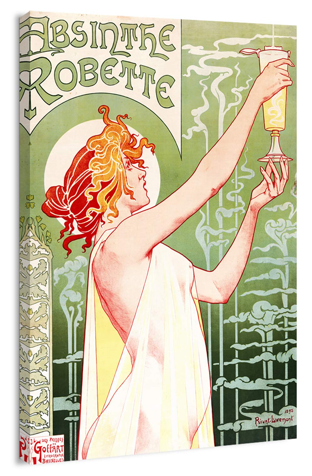 Canvas Print Wall Art - Classic Advertisement Poster Absinthe Robette By Henri Privat-Livemont - 16X24 Inches