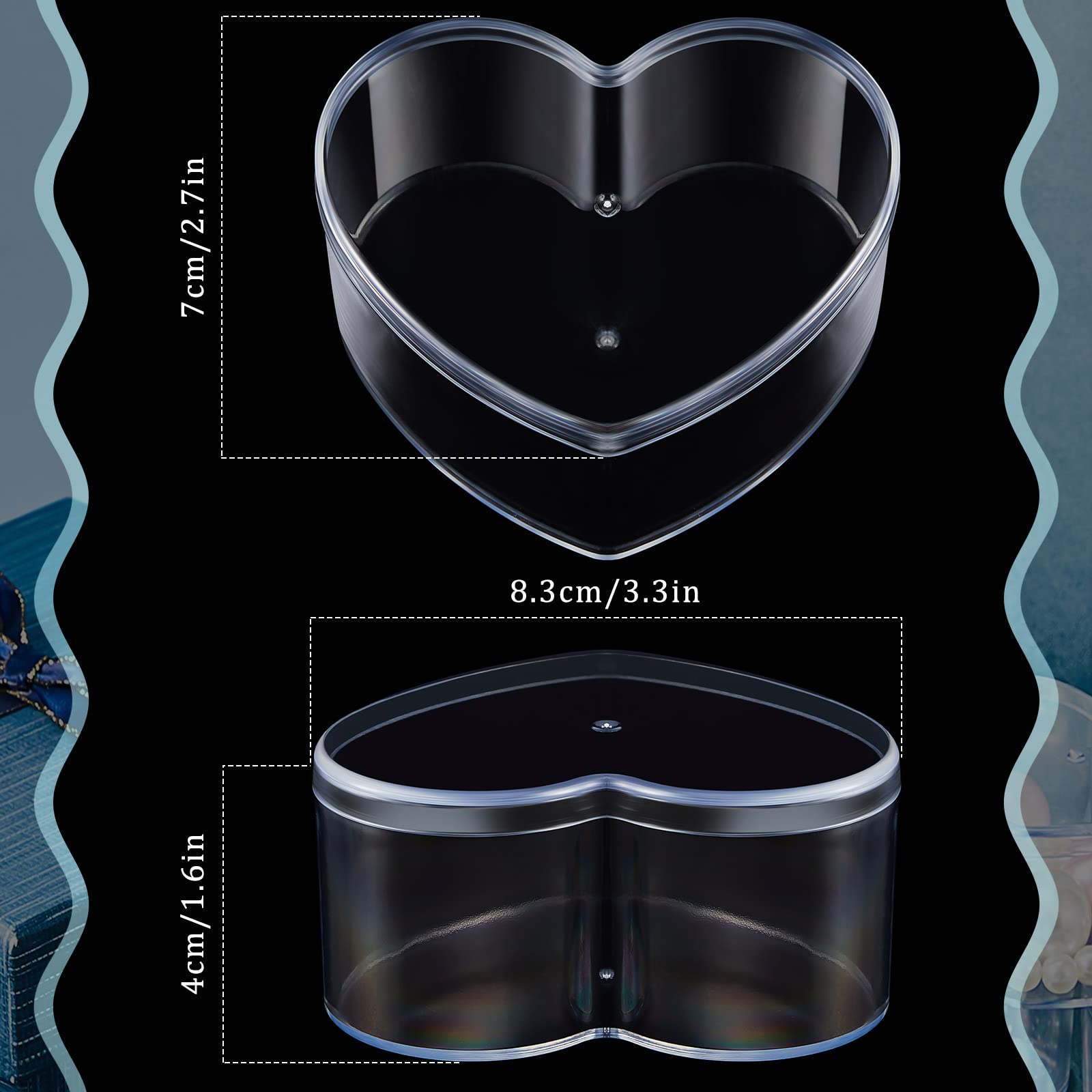 Blulu 8 Pieces Clear Acrylic Plastic Jewelry Box Mini Storage Box Mini Cube Containers with Lids for Candy and Tiny Jewelry(3.27