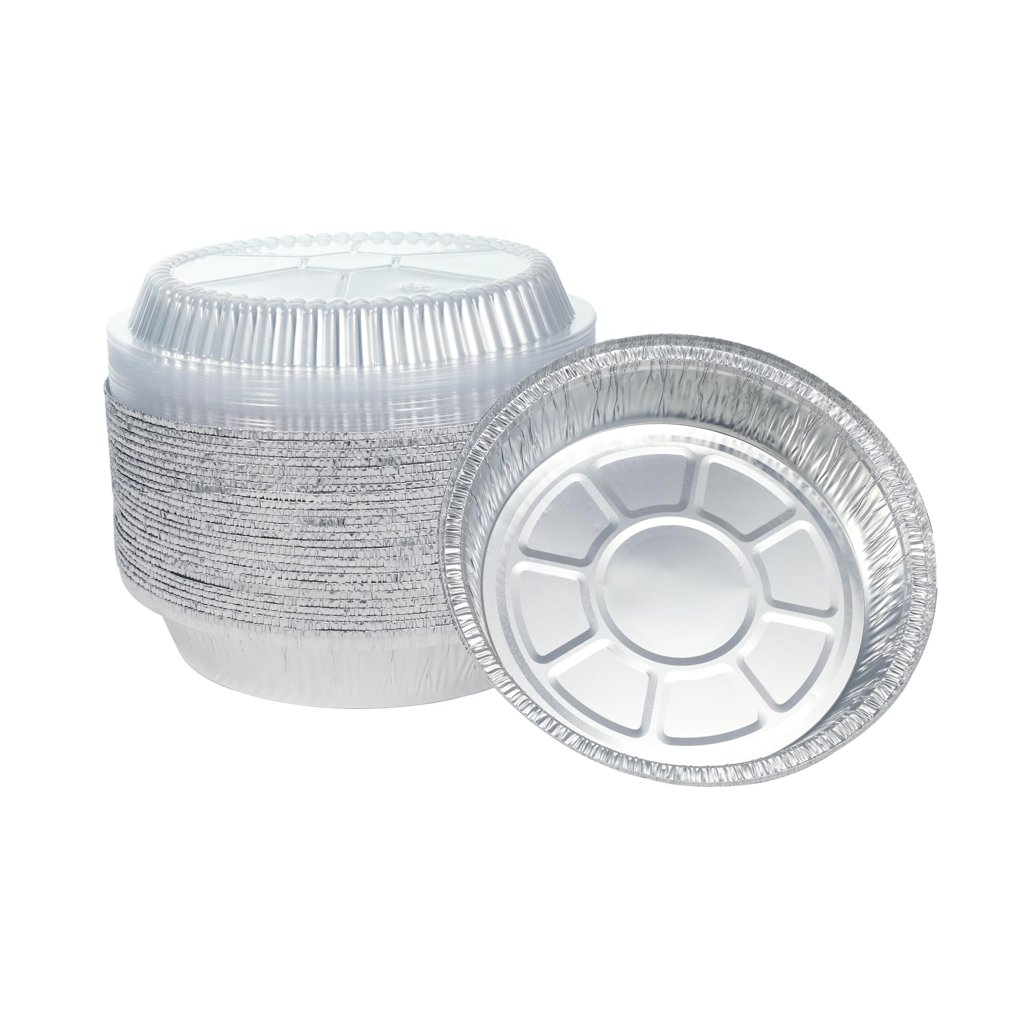 Waytiffer 20pack 7 Inch Round Aluminum Pans with Lids,Disposable Foil Pan