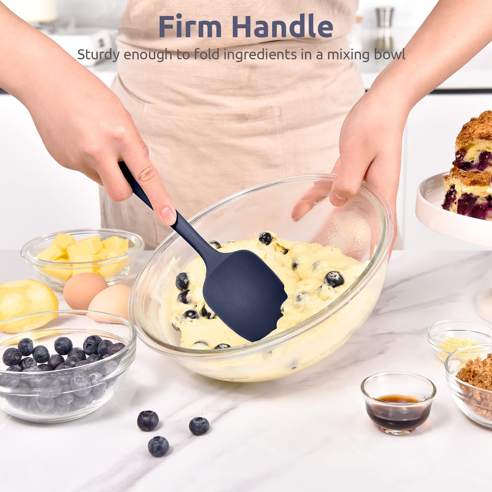 Heat Resistant Silicone Spoon Spatula: U-Taste 600F High Heat Flexible 11.38In Silicon Mixing Stirring Cooking Scraping Baking B