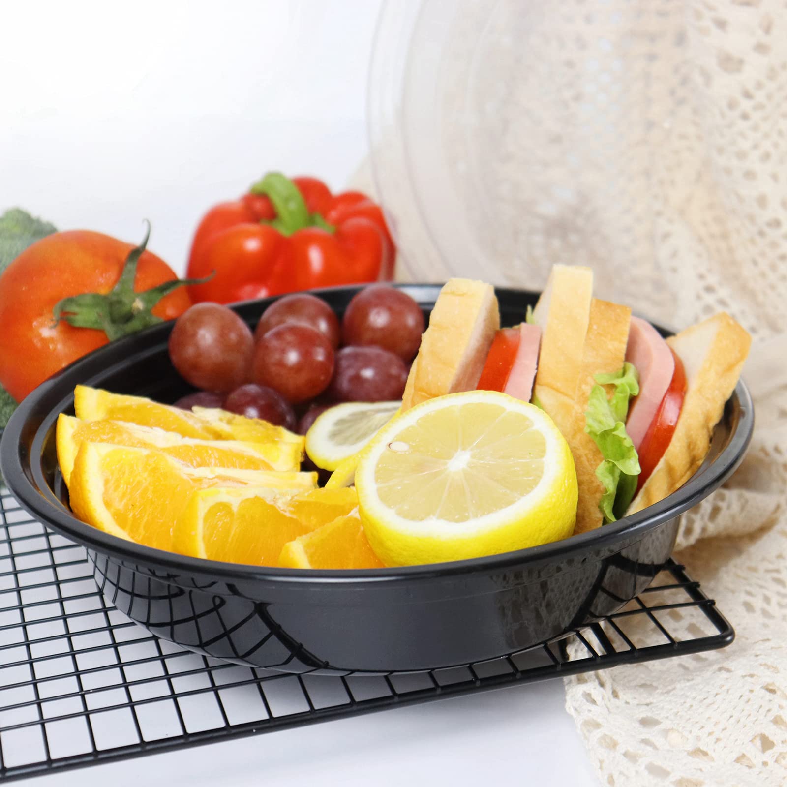 Hymeee 48Oz Round Meal Prep Containers Reusable With Lids Takeout Large Food Salad Bowls Bpa Free To Go Freezer Bento Lunch Boxe