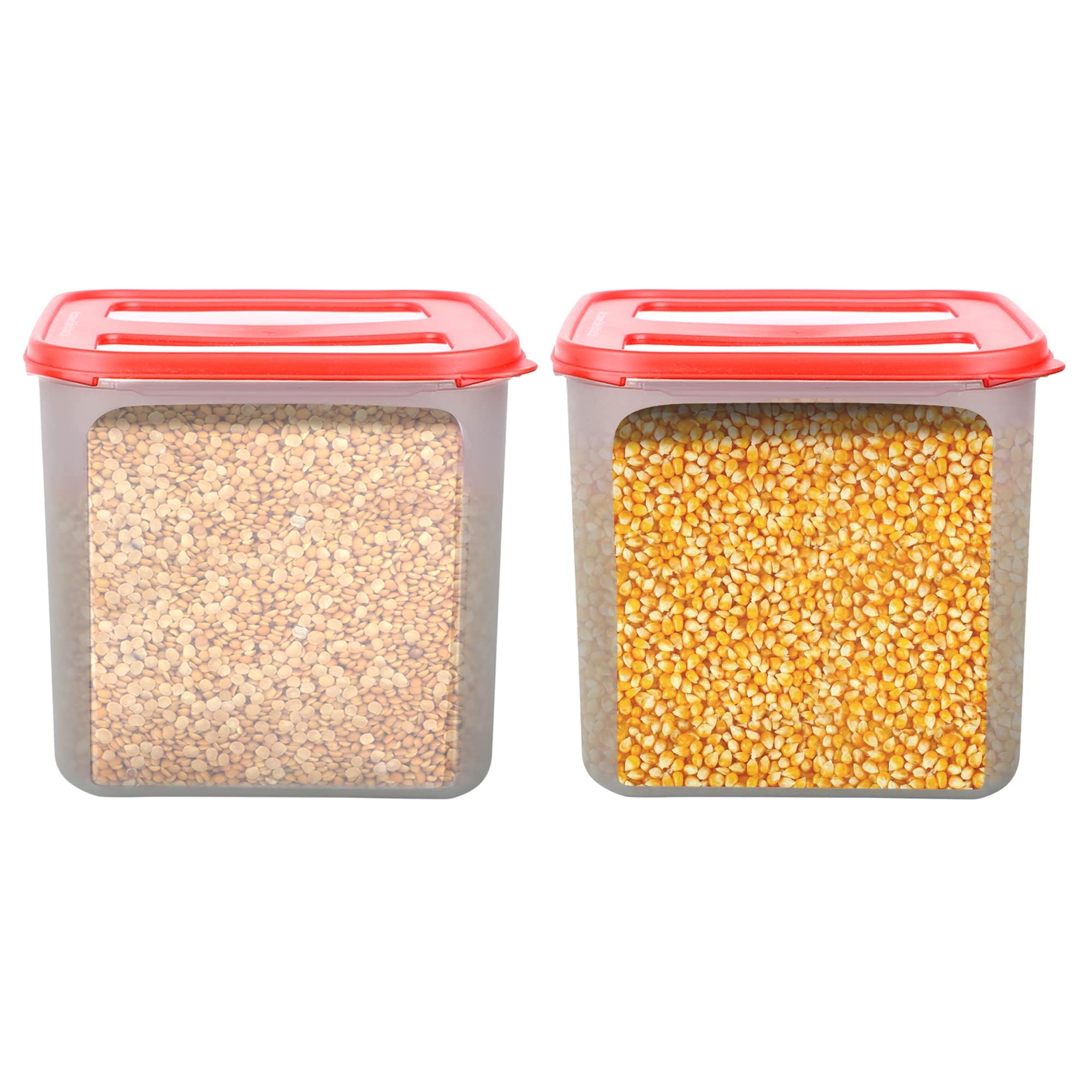 Cutting Edge 4.5 Litre Airtight Modular Container Set Of 2, Leak Resistant Durable Plastic Kitchen Storage Organizer Box For Ric