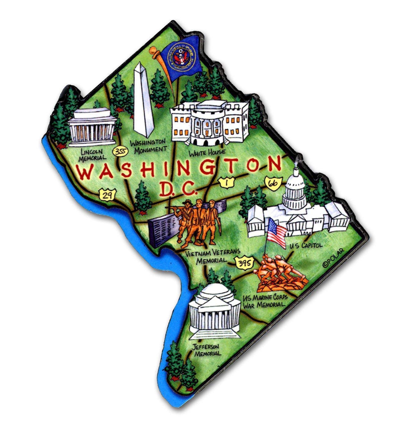 Washington D.C. Decowood Jumbo Wood Fridge Magnet 3.5