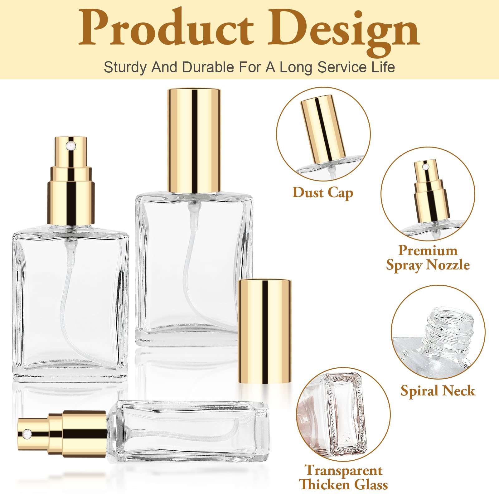Lainballow 18Pcs Clear Perfume Spray Bottles,15Ml Glass Perfume Atomizer,Empty Fine Mist Atomizer Sprayer, Portable Perfume Bott