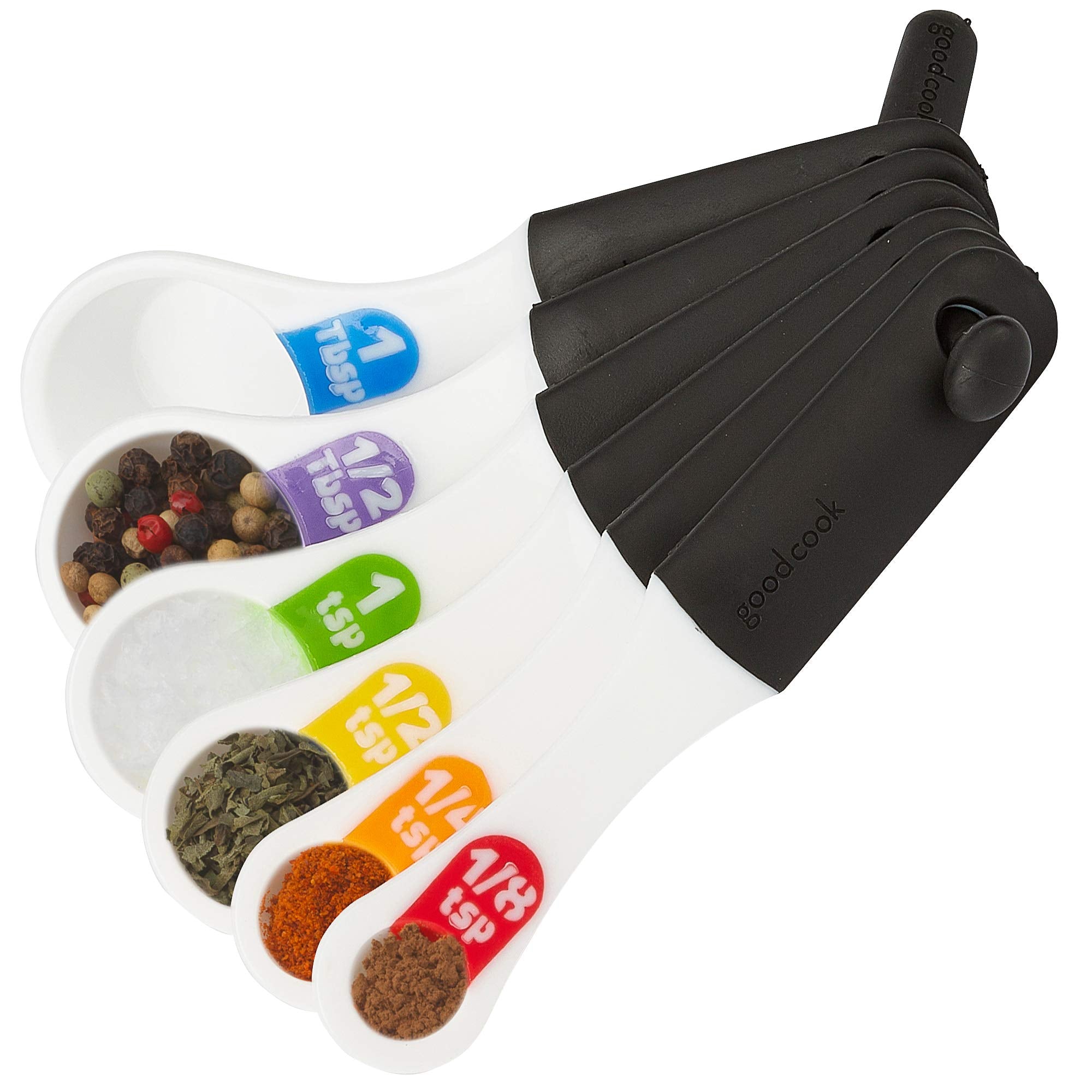 Good Cook Touch 6 Piece Measuring Spoon Set, White