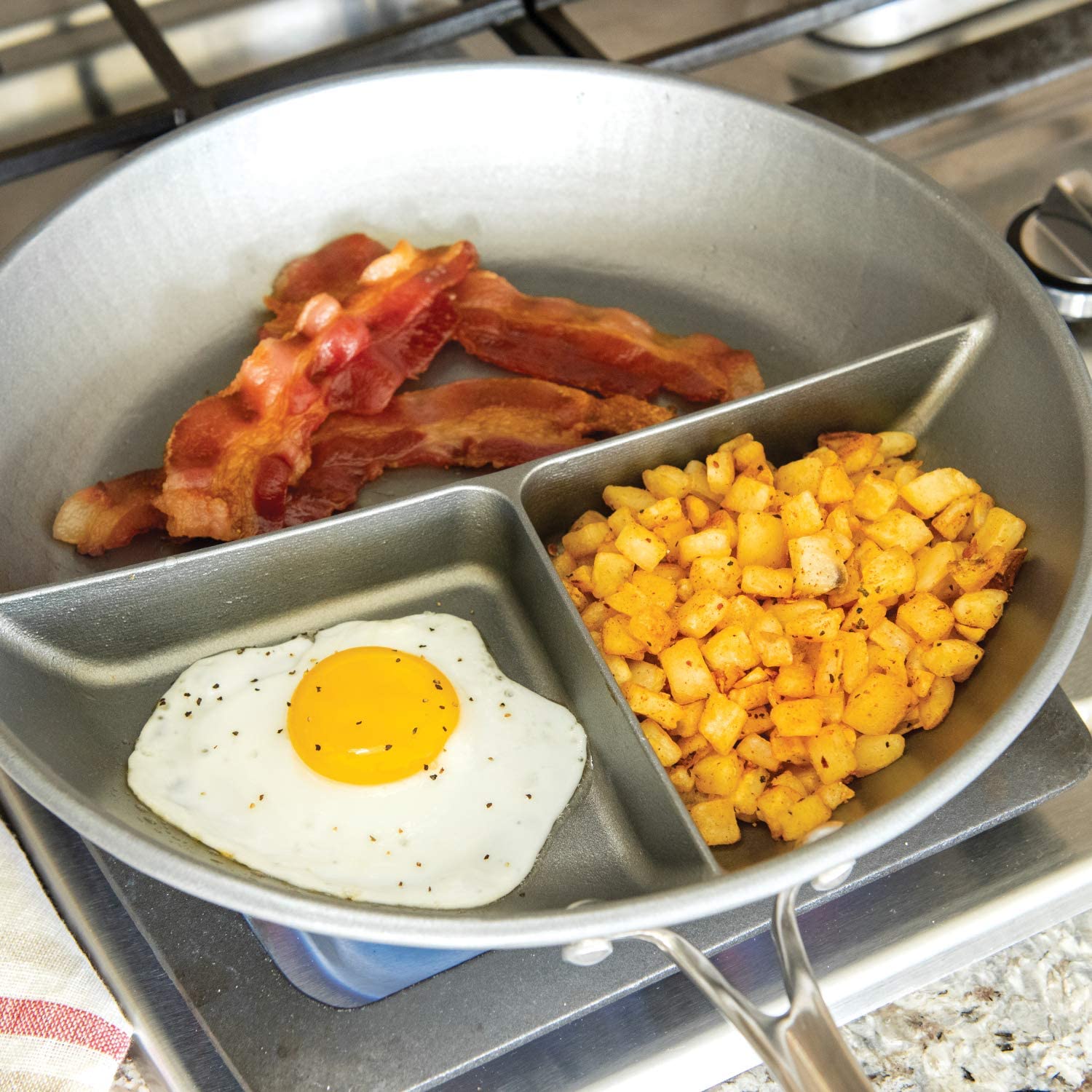 Nordic Ware - 14621 Nordic Ware Divided Sauce Pan, 3-In-1, Silver