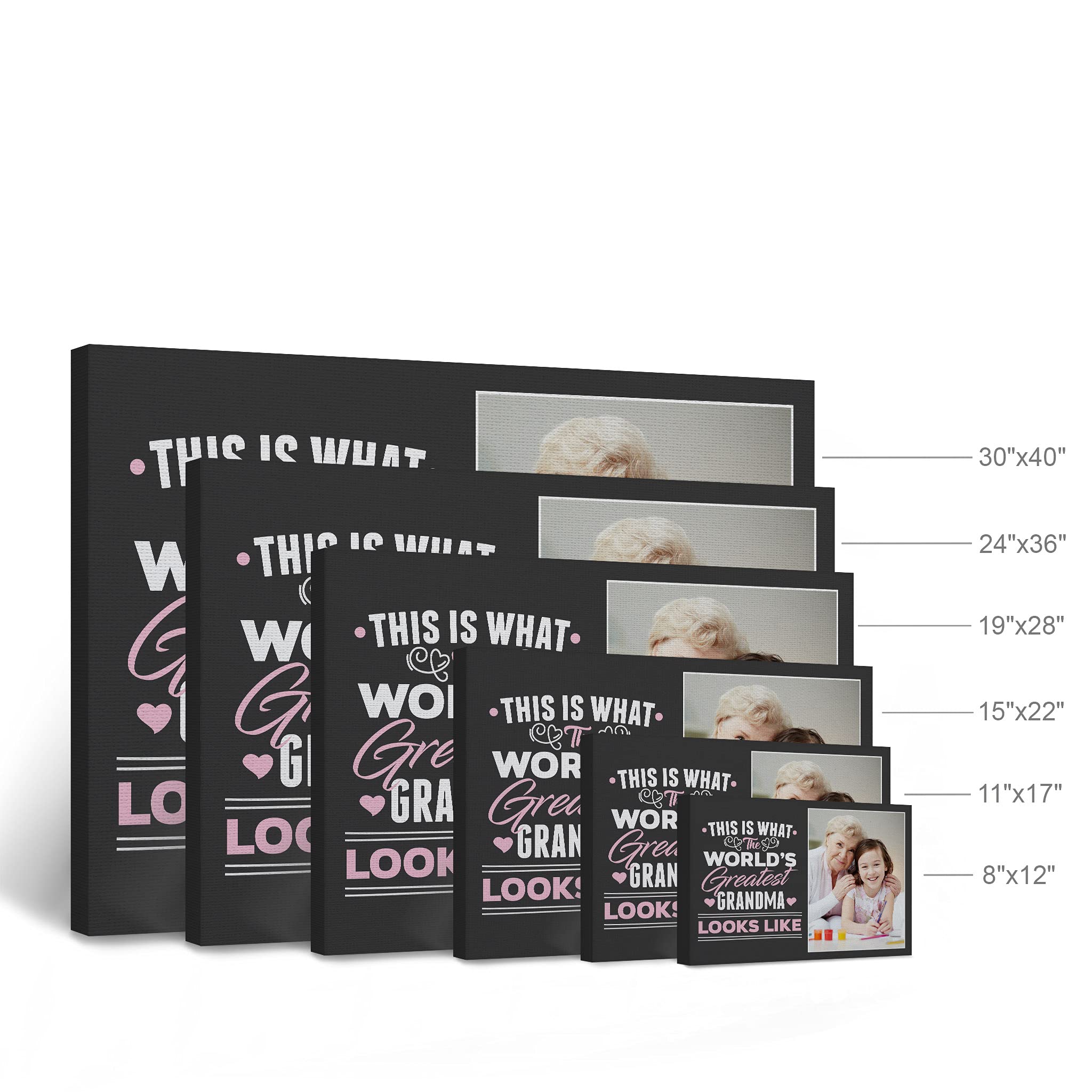Smile Art Design Custom Photo Print Canvas Print With Your Photo Personalized Photopink World'S Greatest Grandma Personalized Gi
