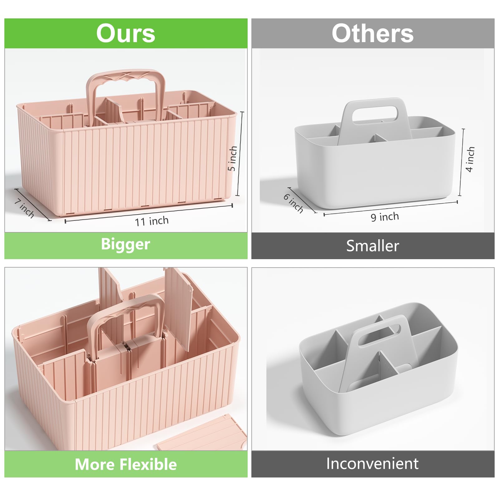 Dayhope Plastic Shower Caddy Portable Organizer, Diy Bathroom Organizers And Storage, Makeup Organizer Divided Storage Tote Hold
