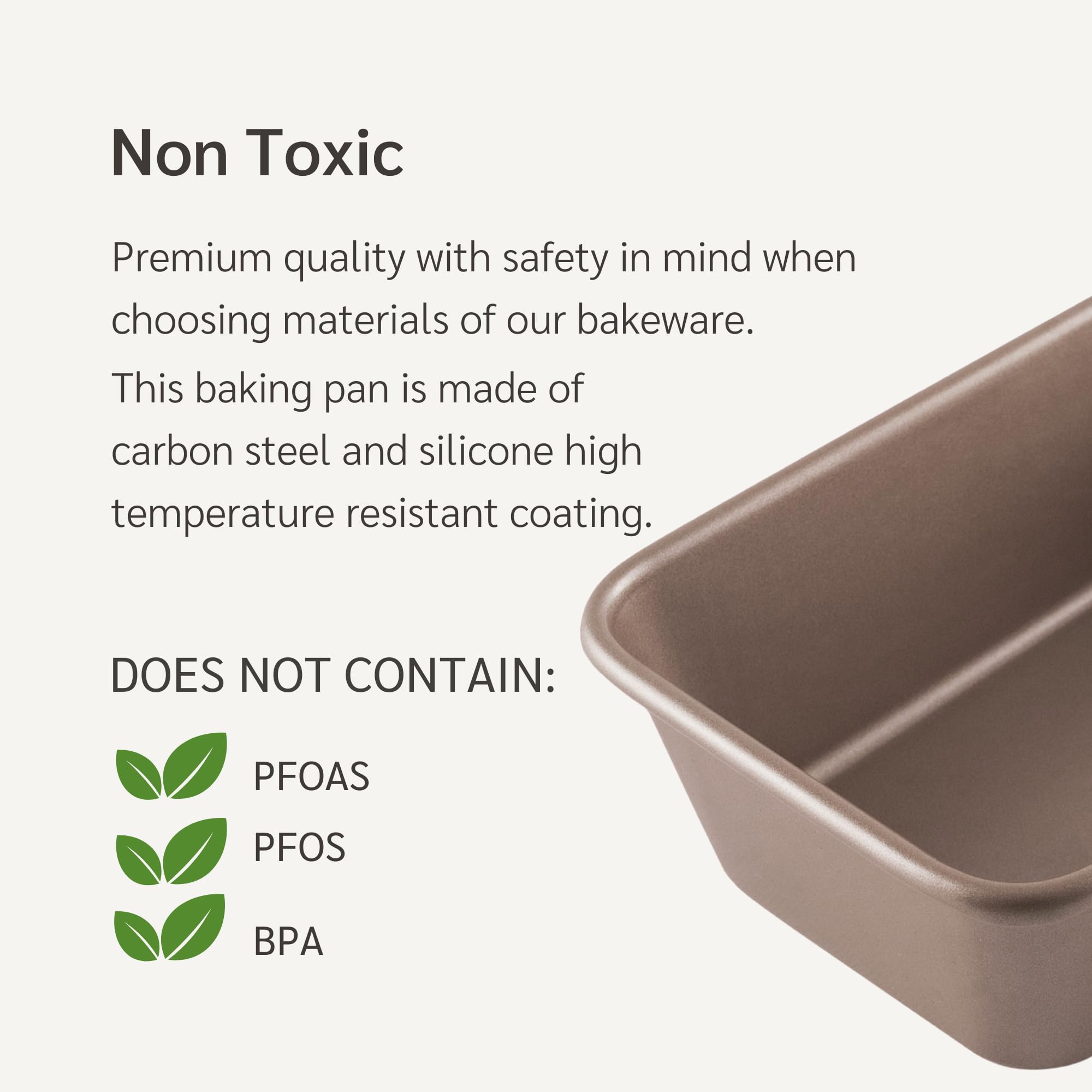 Happiels Non-Toxic Nonstick Loaf Pan 9X5Inch 1Lb Premium Quality Bread Pan - Easy To Clean, Premium Quality, Durable Bread Tin B