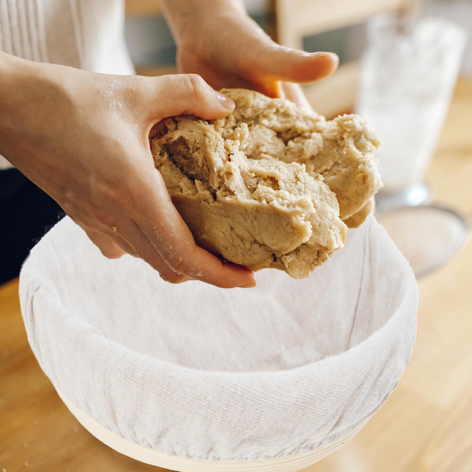 Vyooxcy 2 Pcs Bread Basket Liner Cloth,9 Inch Round Bannetons Covers For Bakery Home Baking Professional Bread Fermentation Clot