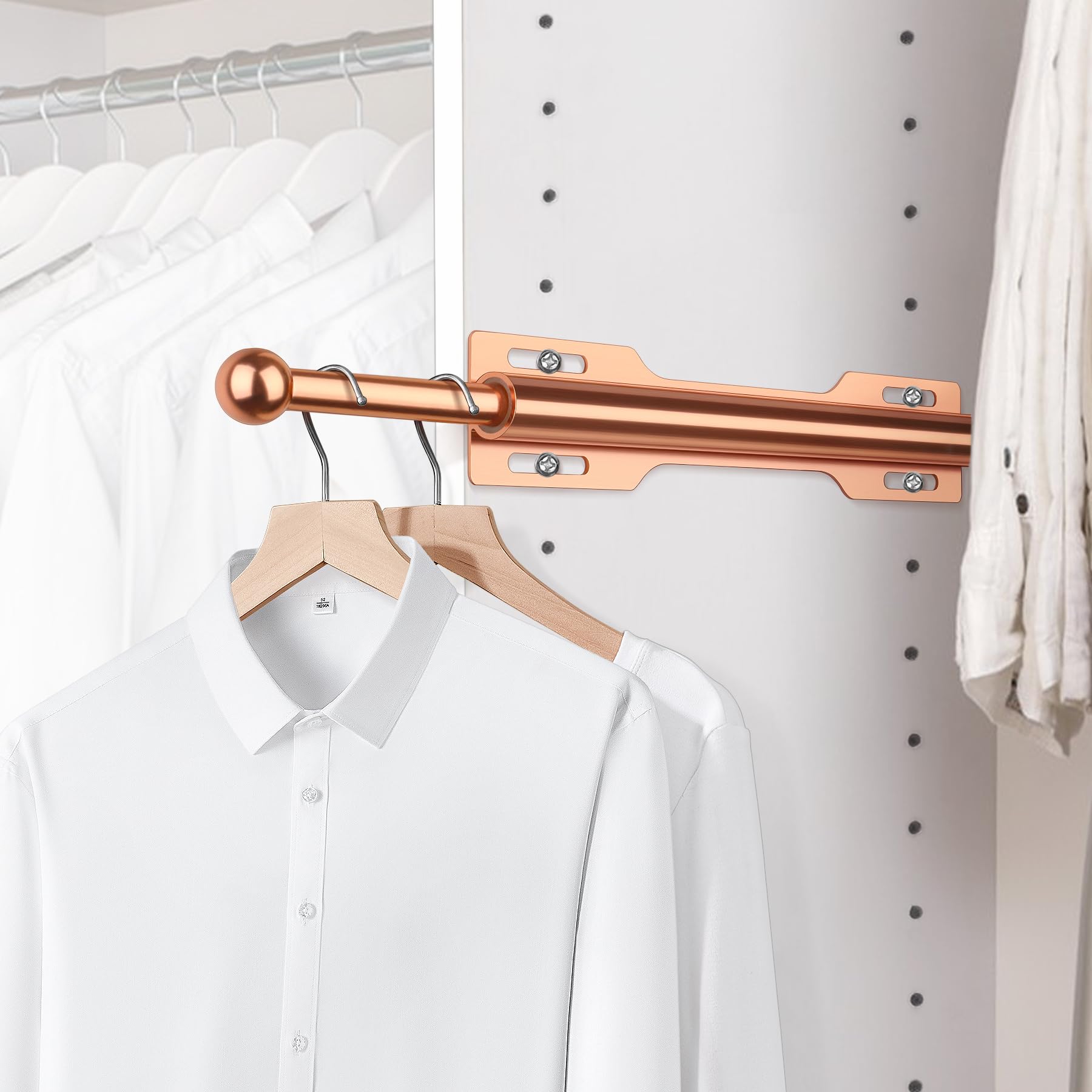 FIRJOY 12 Valet Rod for Closet Pull Out (1 Pack, Rose Gold)