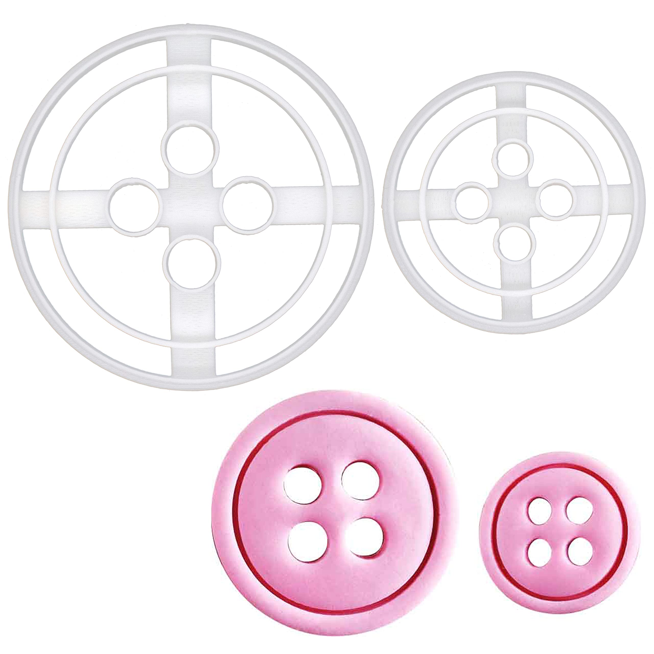 Set Of 2 Button Cookie Cutters, 2 Pieces - Bakerlogy