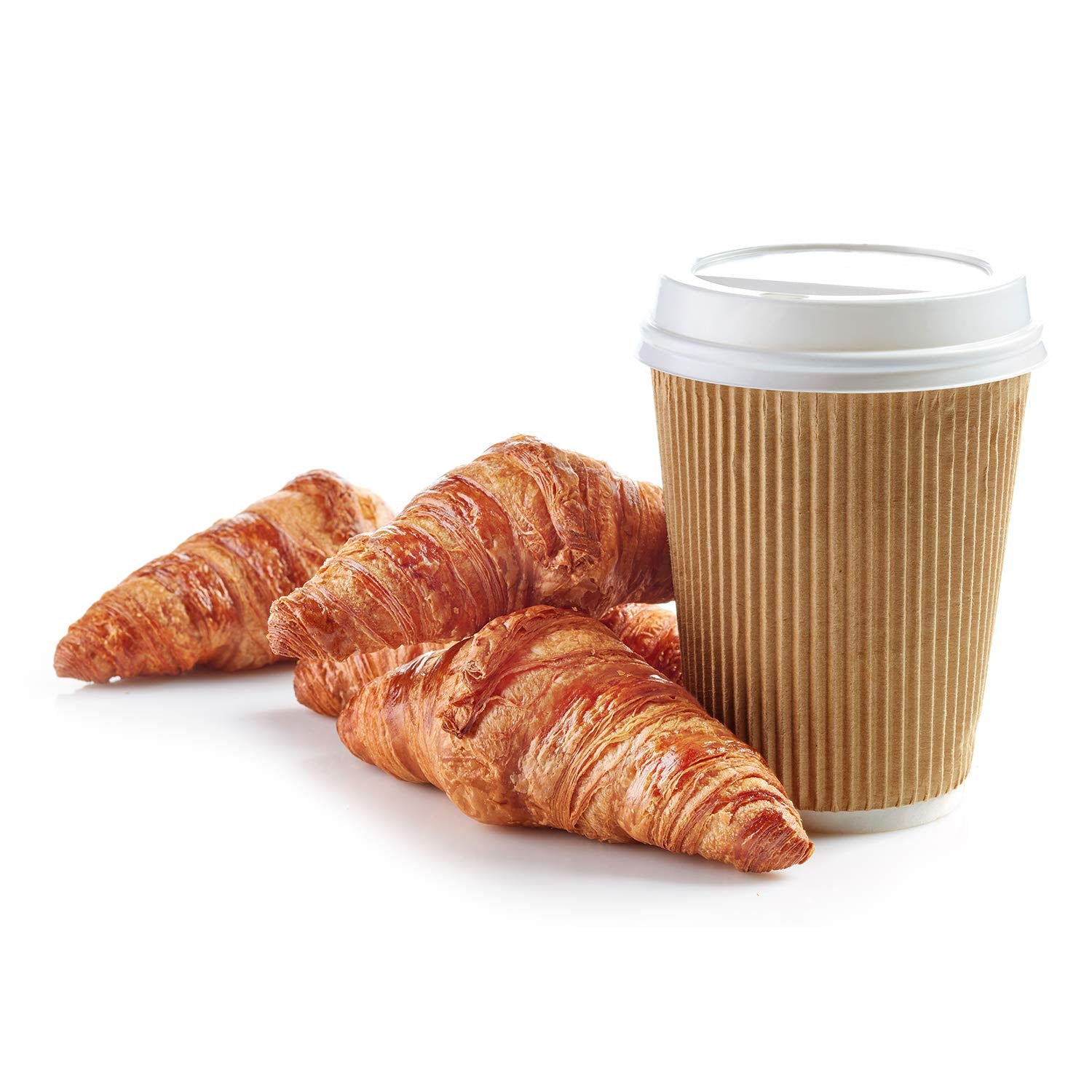 Comfy Package [10 Oz. - 50 Sets Insulated Kraft Ripple Paper Hot Cups, Disposable Coffee Cups With Lids - Ideal For Hot Beverage