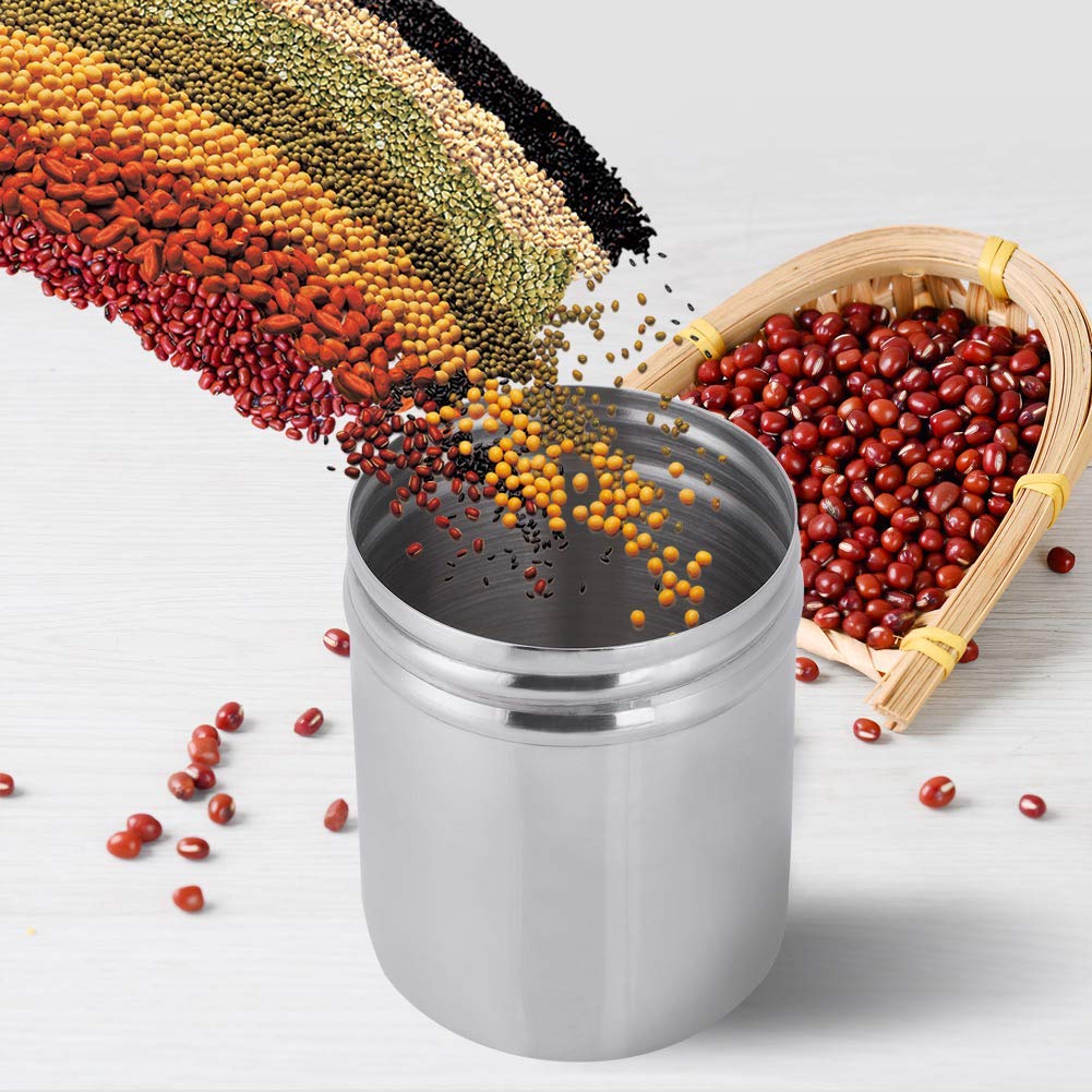 Yosoo 304 Stainless Steel Sealed Food Storage Jar Portable Tea Coffee Beans Container Easy For Travel Outdoor And Camping(275Ml)