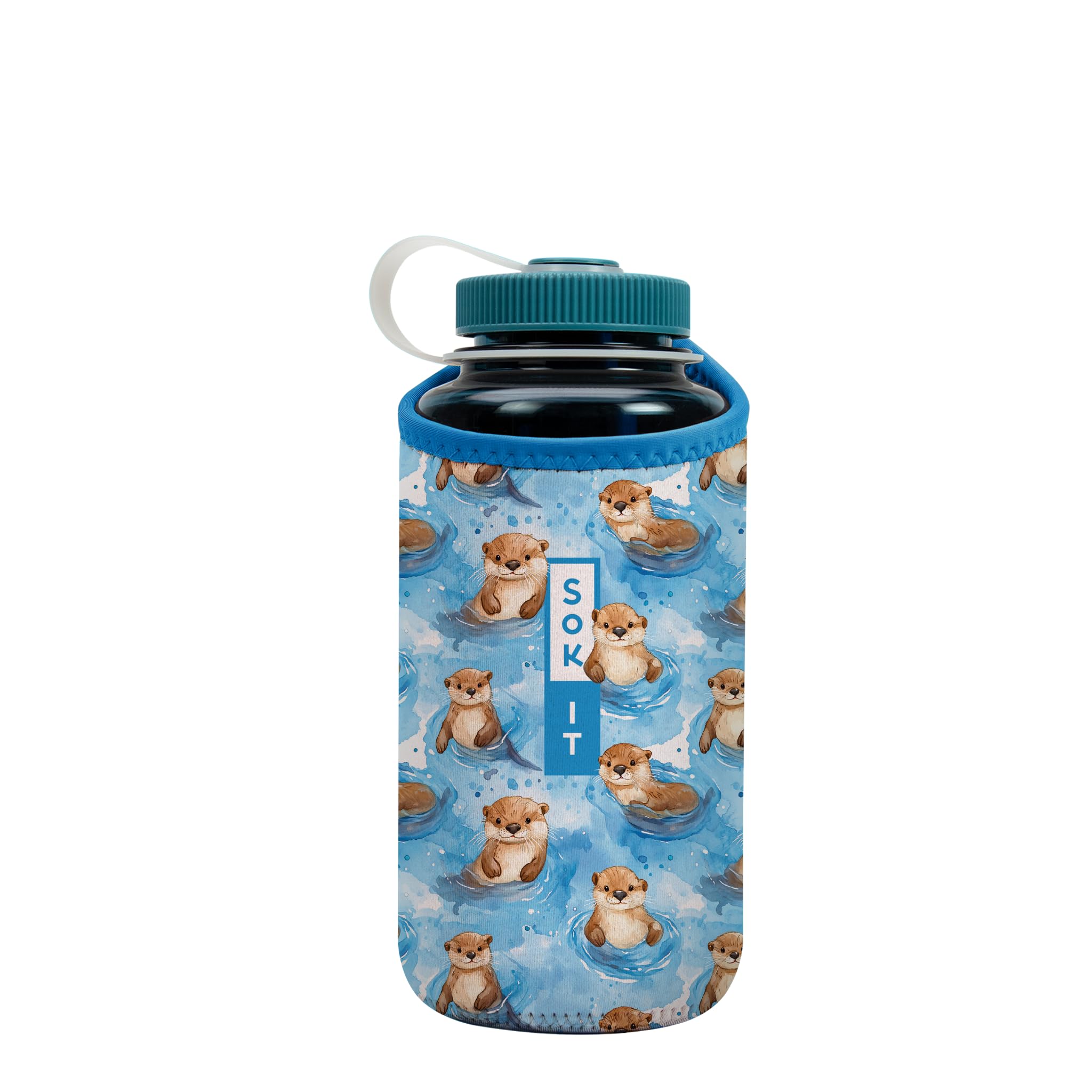 Sok It BotlSok Water Bottle Sleeve Insulated Neoprene Cover (Otterly Adorable, Fits 32oz Nalgene)