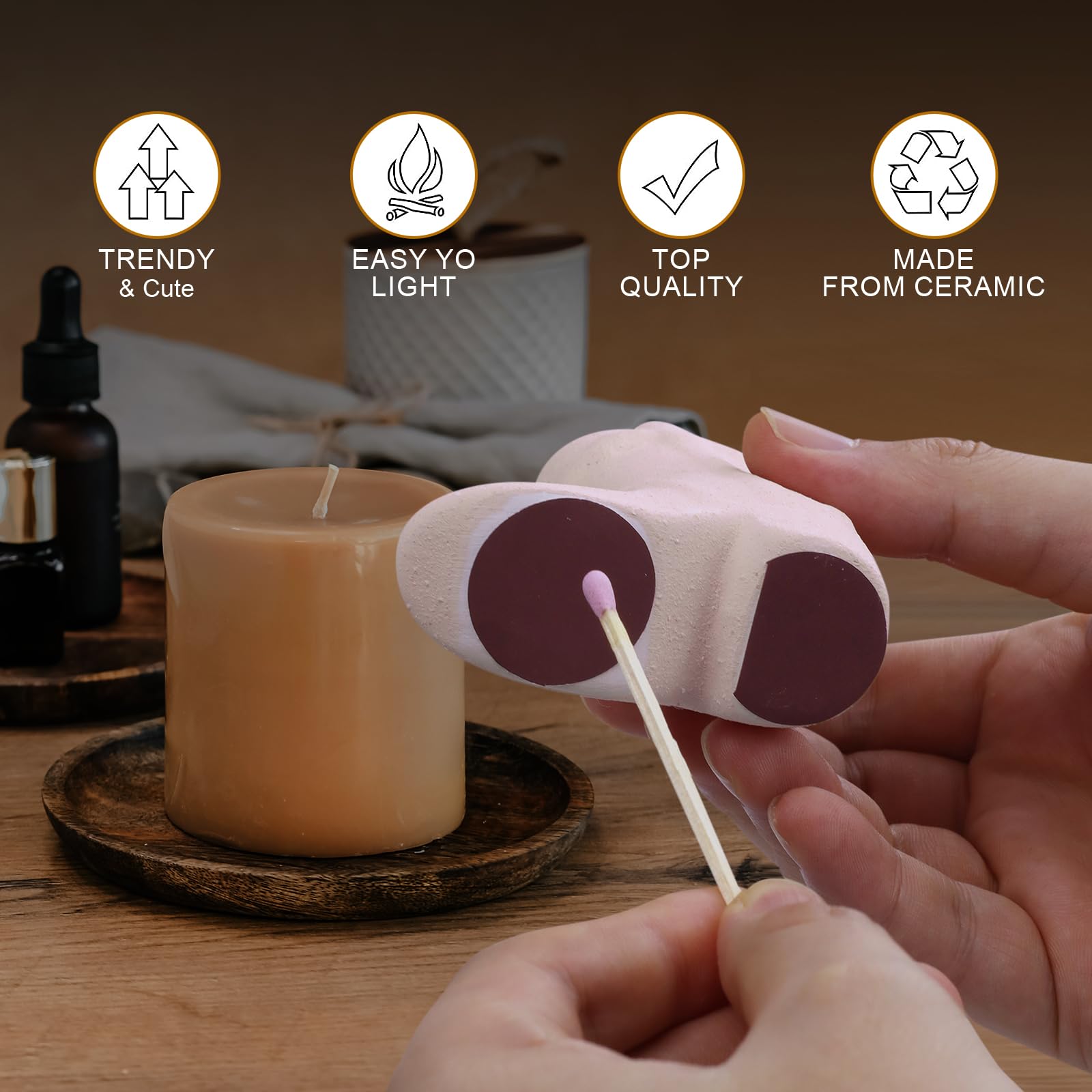 Cowboy Boot Match Holder With Striker - Coastal Home Ceramic Cowgirl Boot Decor Aesthetic Small Cute Matchstick Box Western Deco