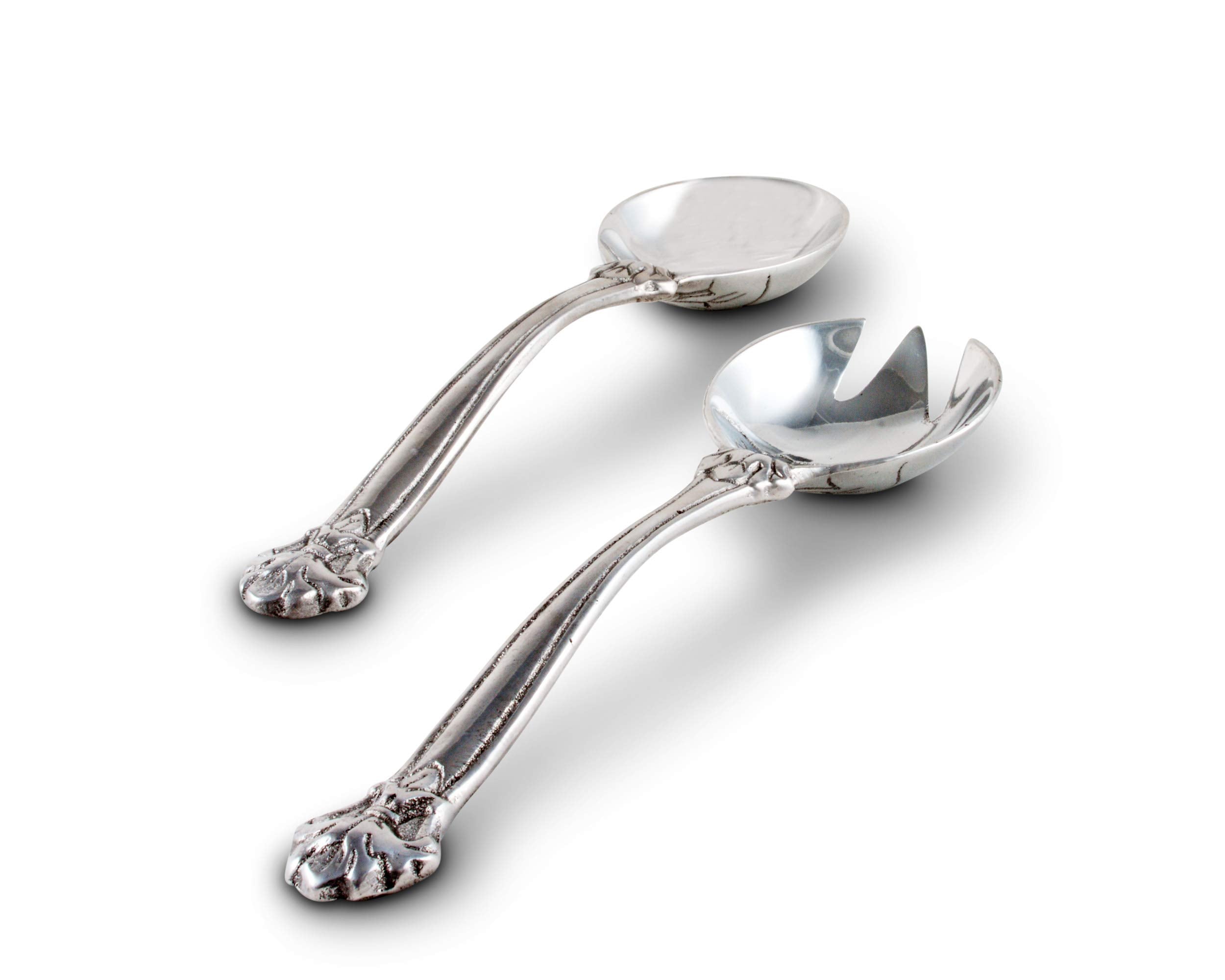 Arthur Court Aluminum Metal Fleur-De-Lis Serving Set Heavy Fleur-De-Lys Silverware Fork 11 Inch Long