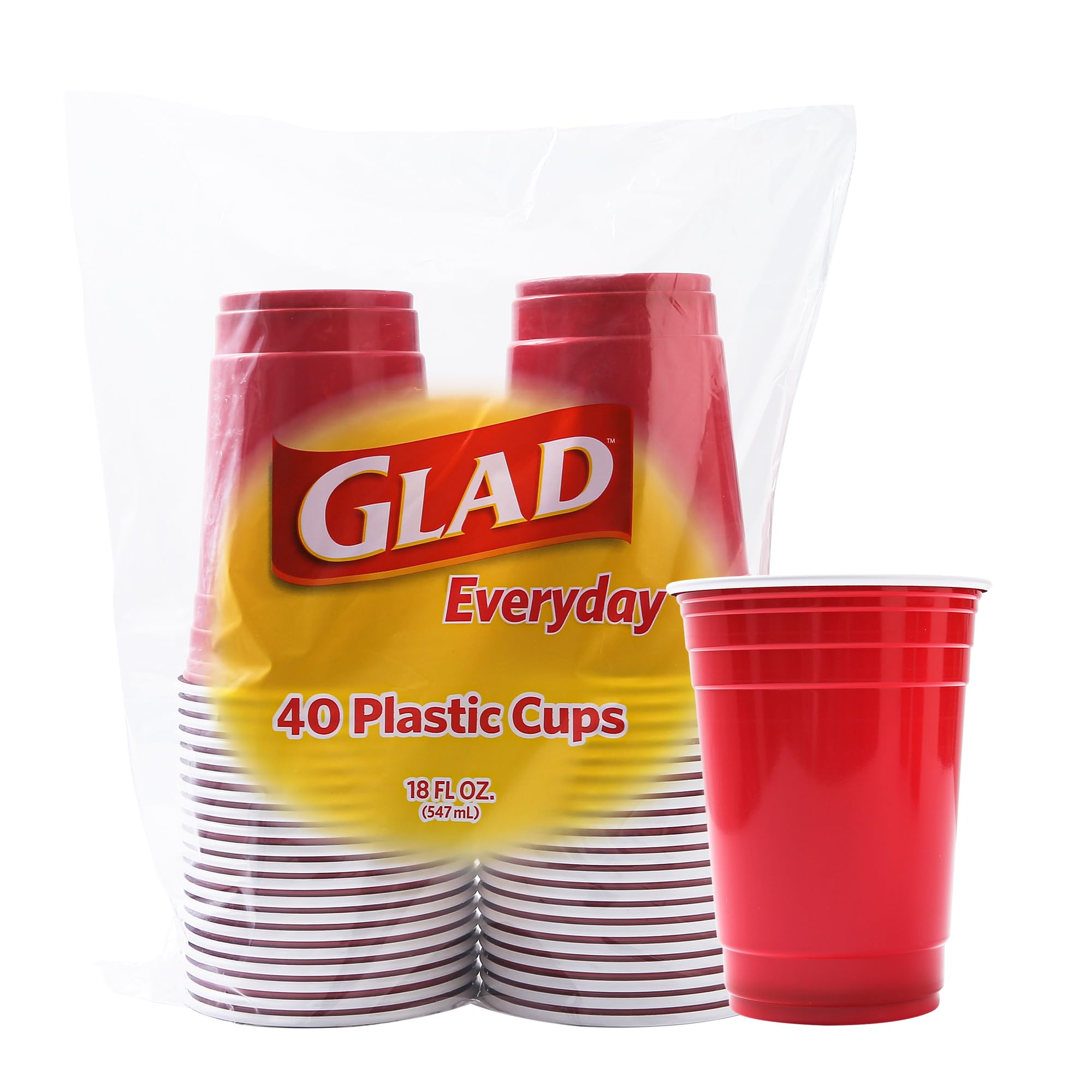 Glad Everyday Disposable Plastic Cups For Everyday Use | Red Plastic Cups Strong And Sturdy Red Plastic Party Cups For All Occas