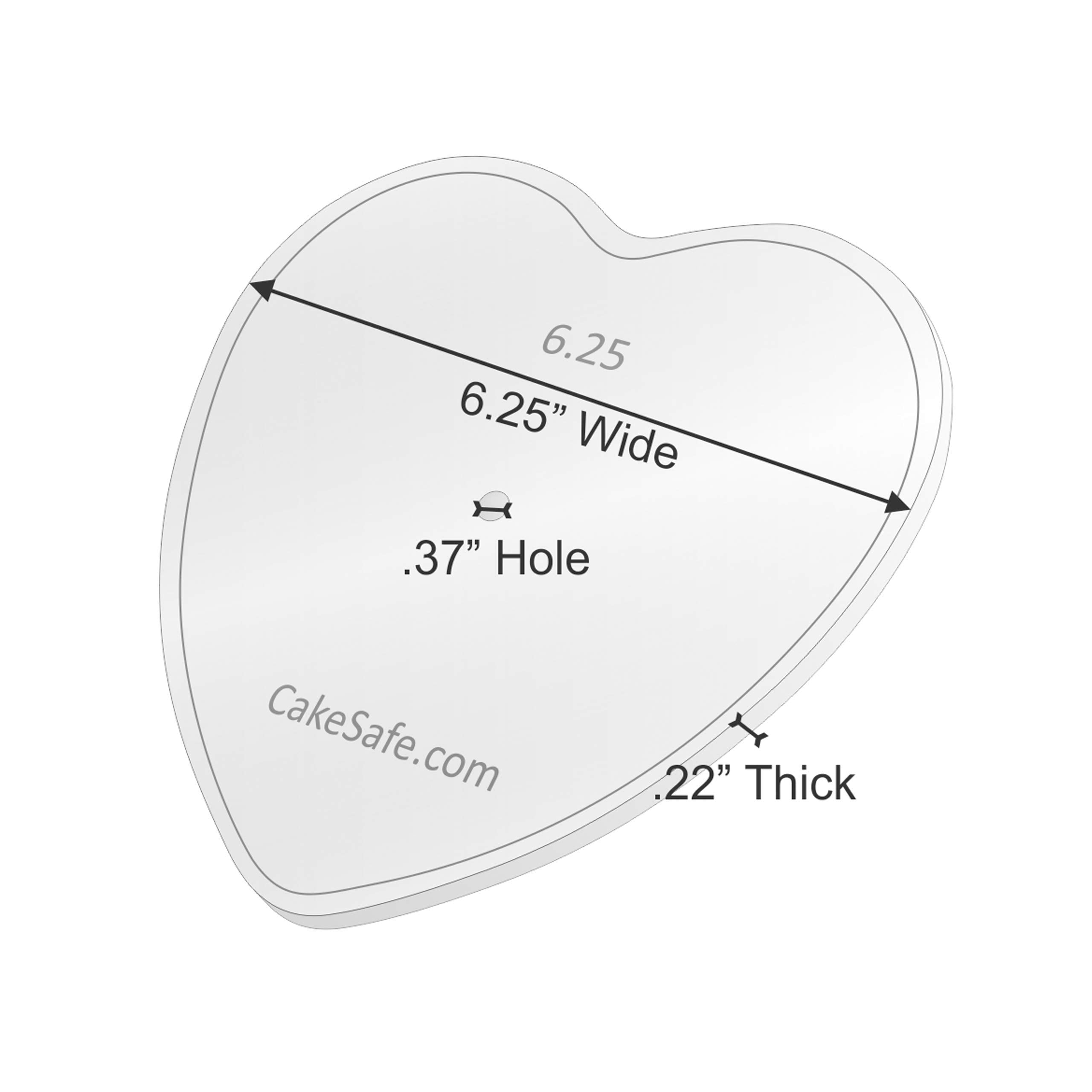CAKESAFE - 2-6.25  Heart Shaped Clear   Acrylic Disks - Perfect Icing Tool to Smooth the Buttercream on Your Cakes