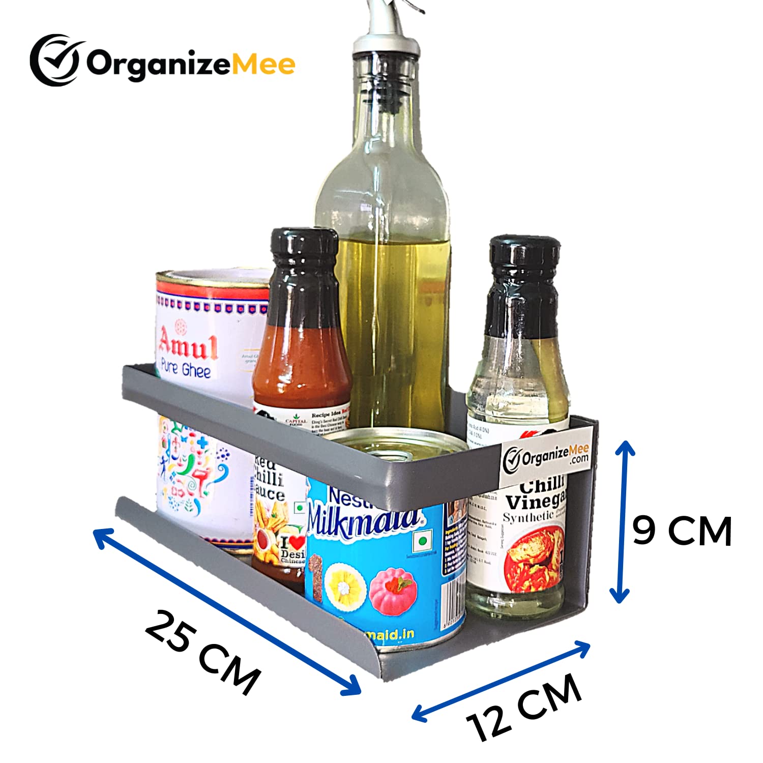 OrganizeMee Kitchen Organizer Storage Spice Magnetic Rack, Decorate Your Fridge,Washing Machine & Microwave Oven with Magnetic M