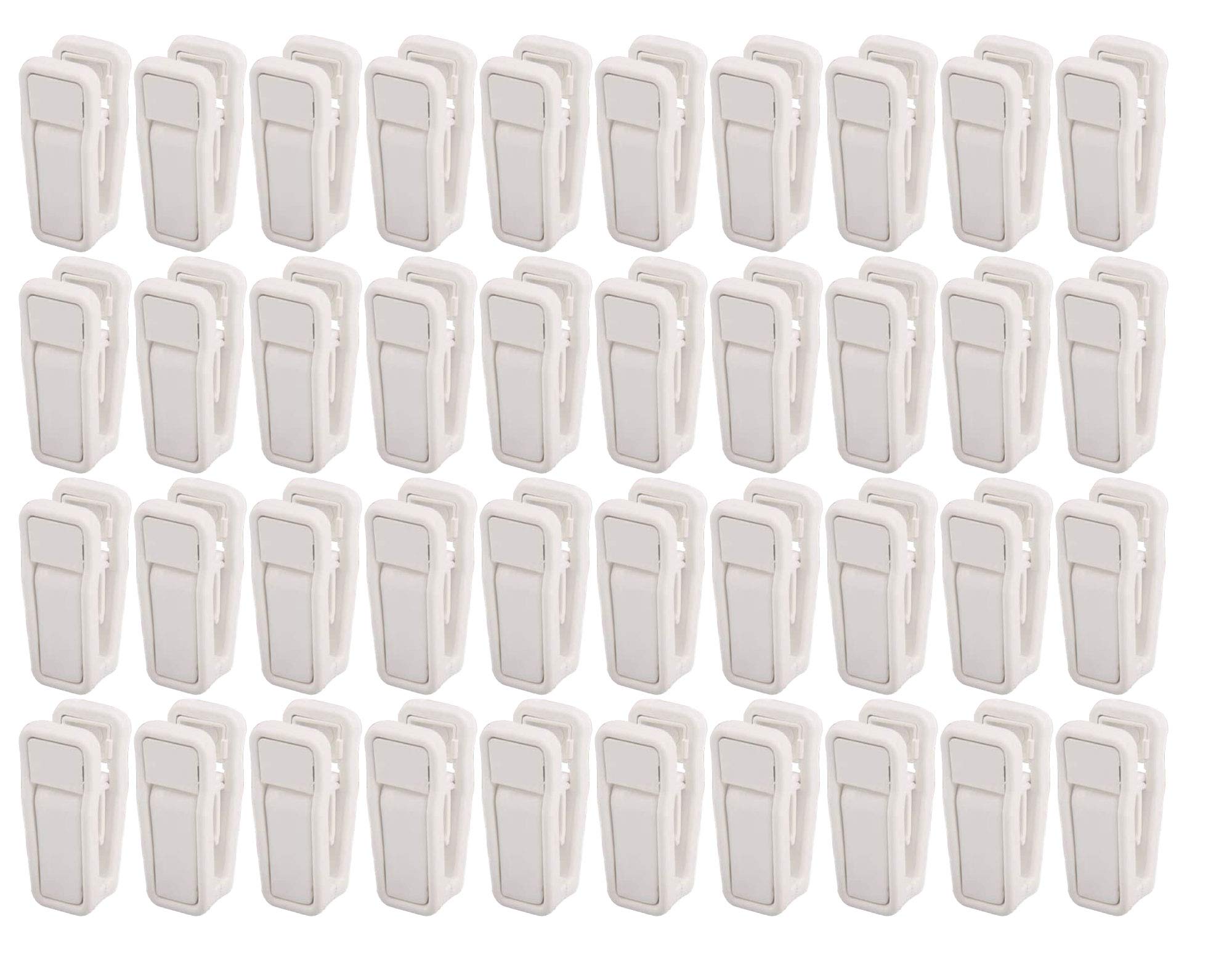 Kiseer Plastic Baby Hanger Clips, 40 Pcs Slim-Line Finger Clips Set Clothes Hanger Velvet Hanger (White)